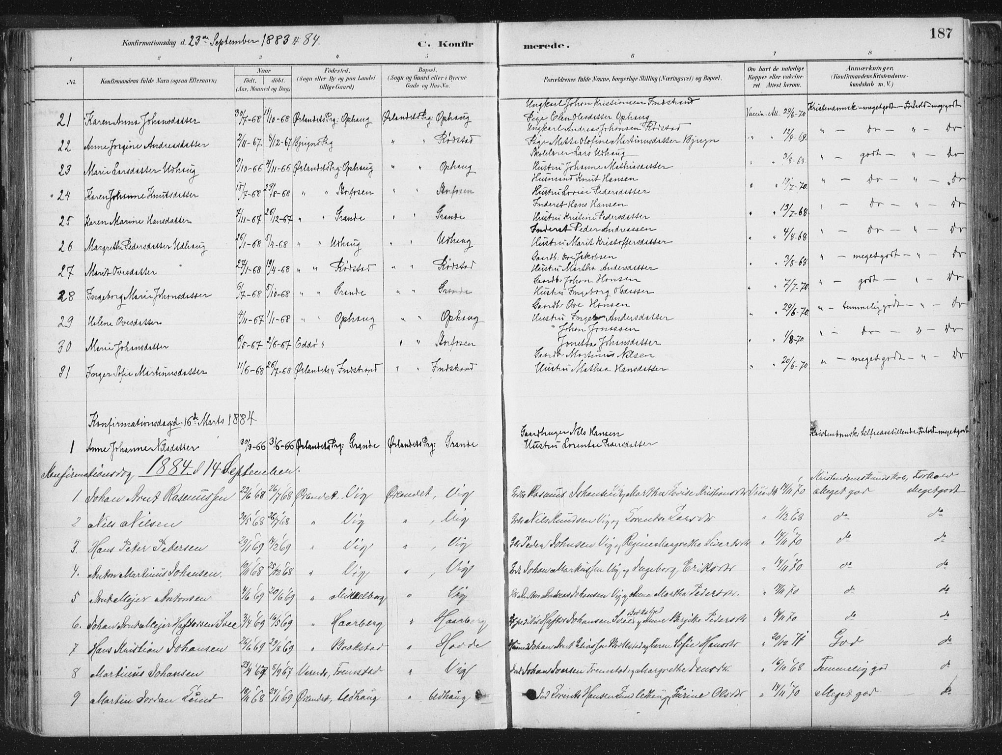 Ministerialprotokoller, klokkerbøker og fødselsregistre - Sør-Trøndelag, SAT/A-1456/659/L0739: Parish register (official) no. 659A09, 1879-1893, p. 187