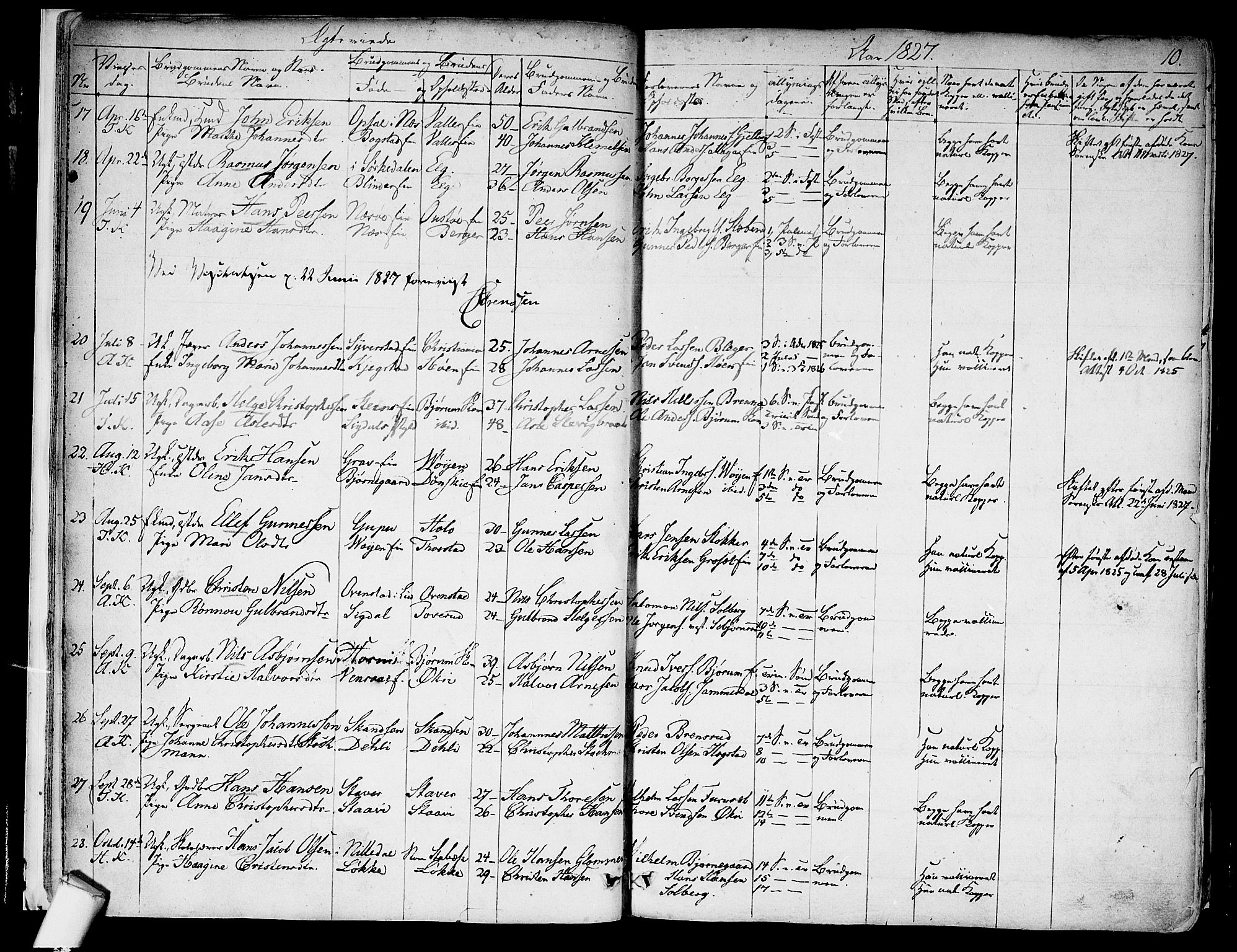 Asker prestekontor Kirkebøker, SAO/A-10256a/F/Fa/L0010: Parish register (official) no. I 10, 1825-1878, p. 10