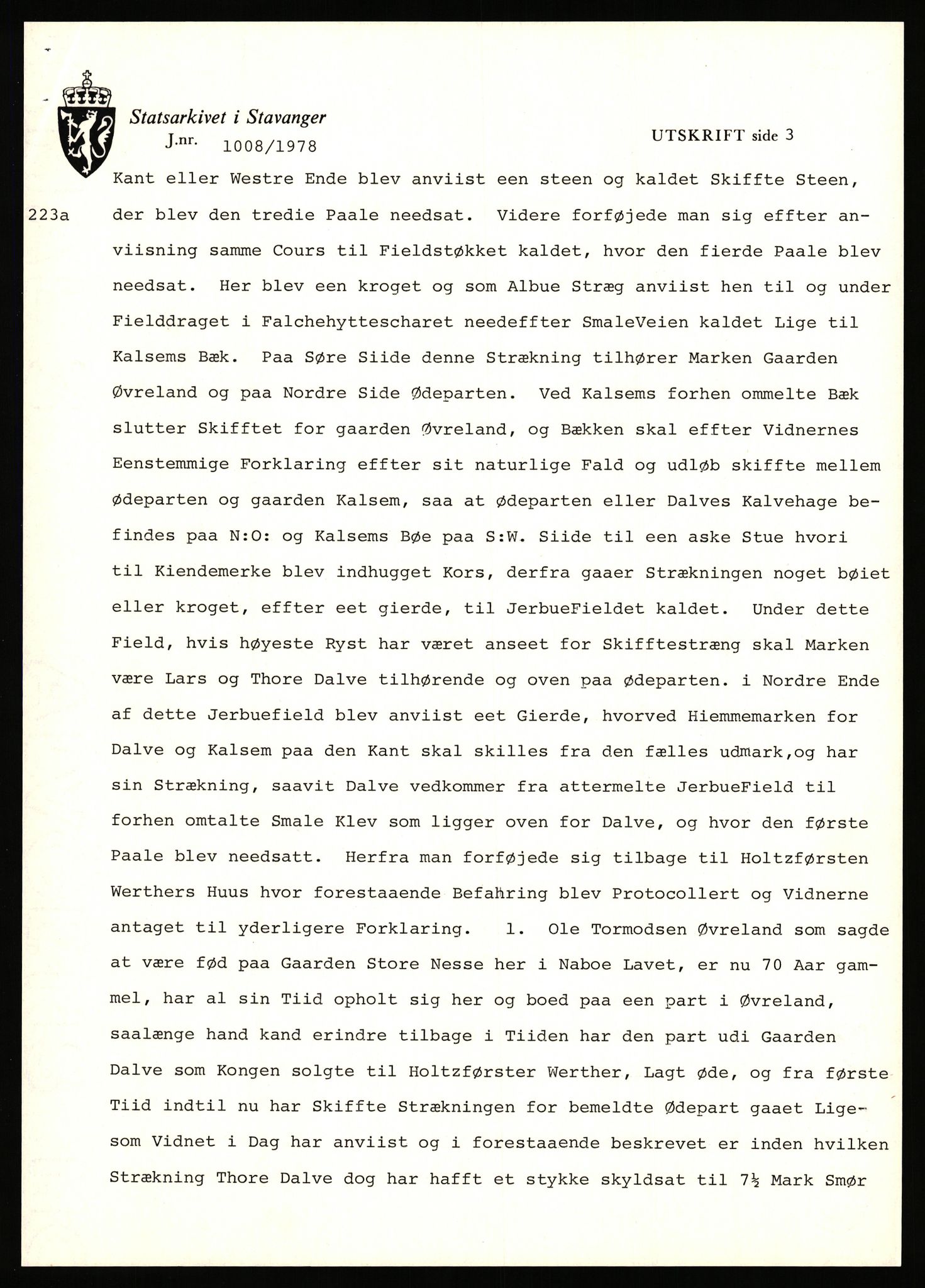 Statsarkivet i Stavanger, AV/SAST-A-101971/03/Y/Yj/L0014: Avskrifter sortert etter gårdsnanv: Dalve - Dyrland, 1750-1930, p. 28