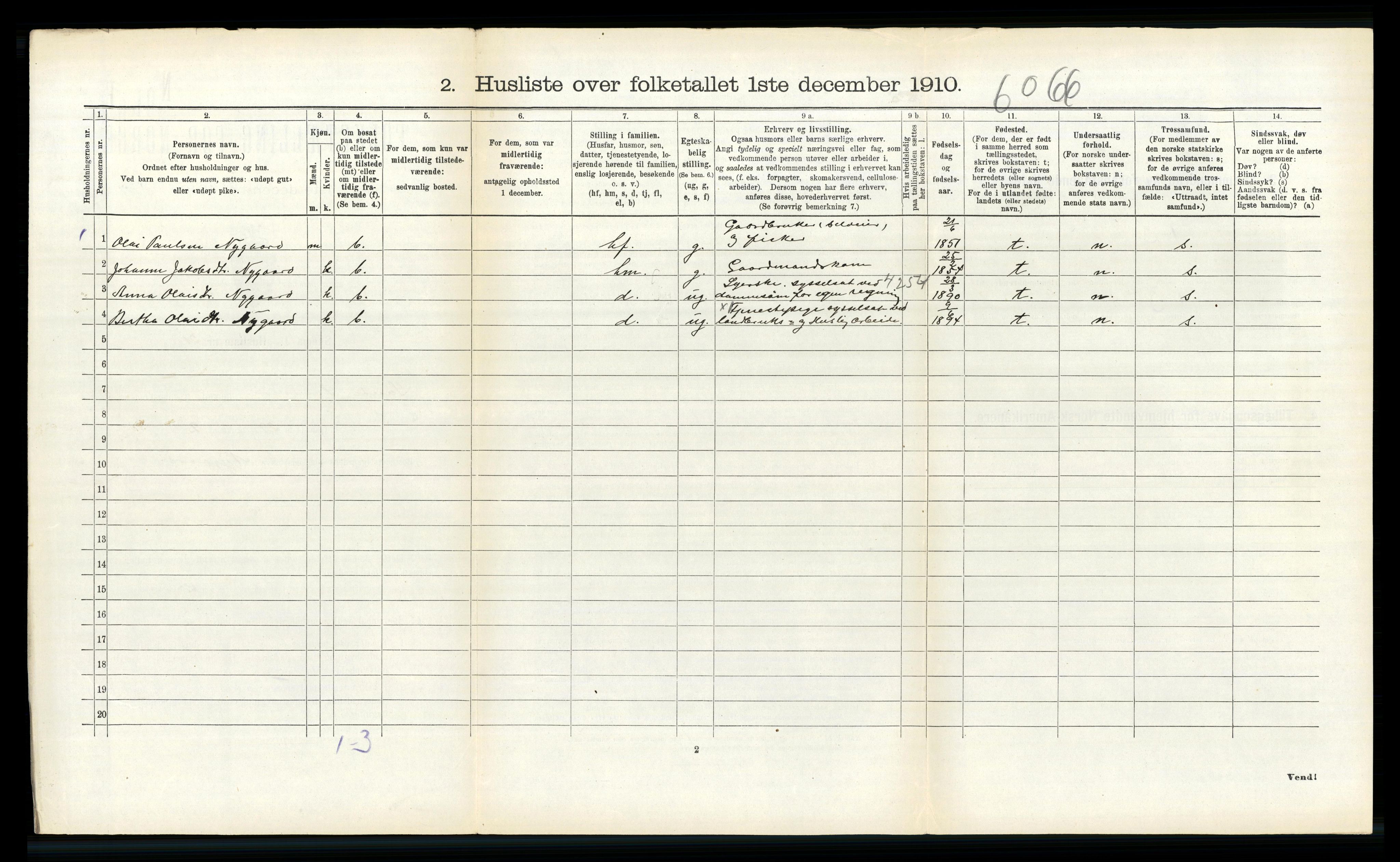 RA, 1910 census for Sande, 1910, p. 363