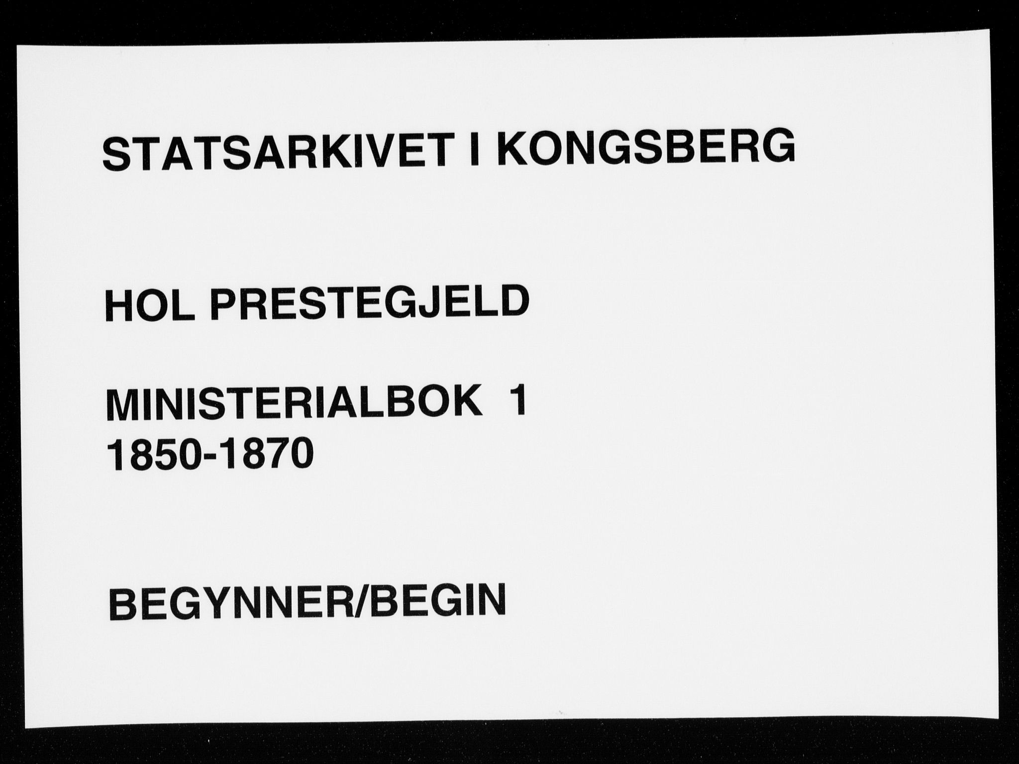 Hol kirkebøker, AV/SAKO-A-227/F/Fa/L0001: Parish register (official) no. I 1, 1850-1870