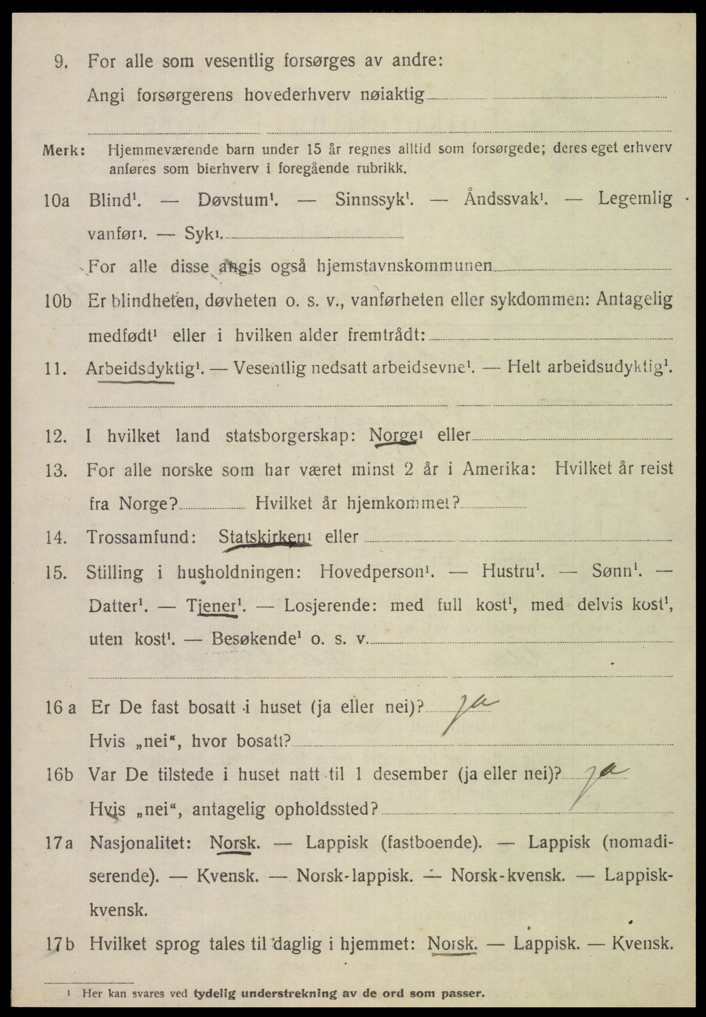SAT, 1920 census for Klinga, 1920, p. 2076