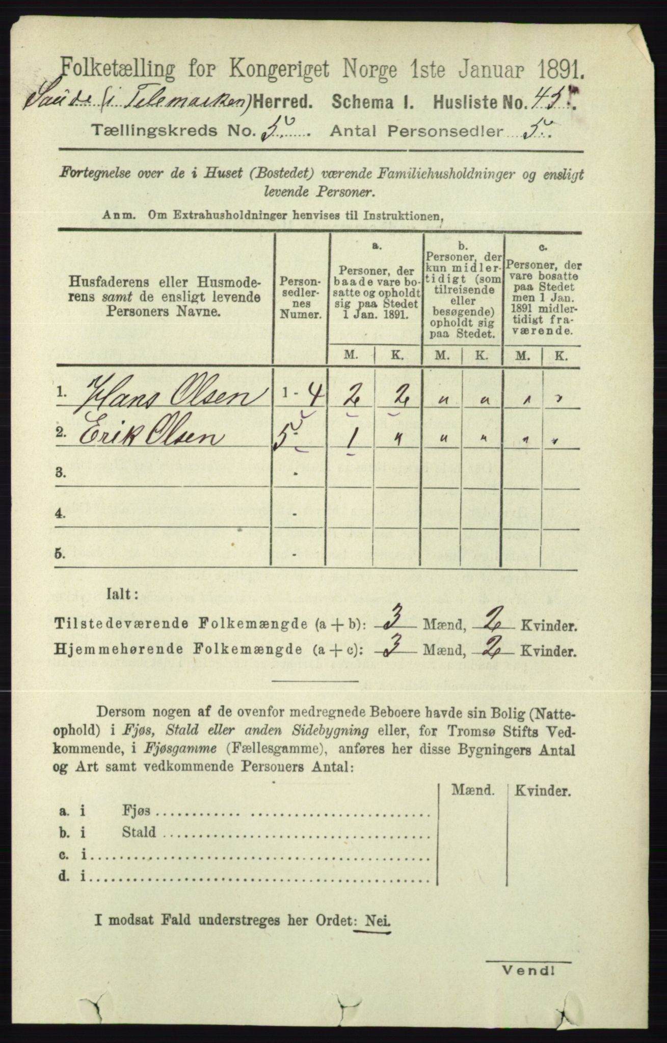 RA, 1891 census for 0822 Sauherad, 1891, p. 1420