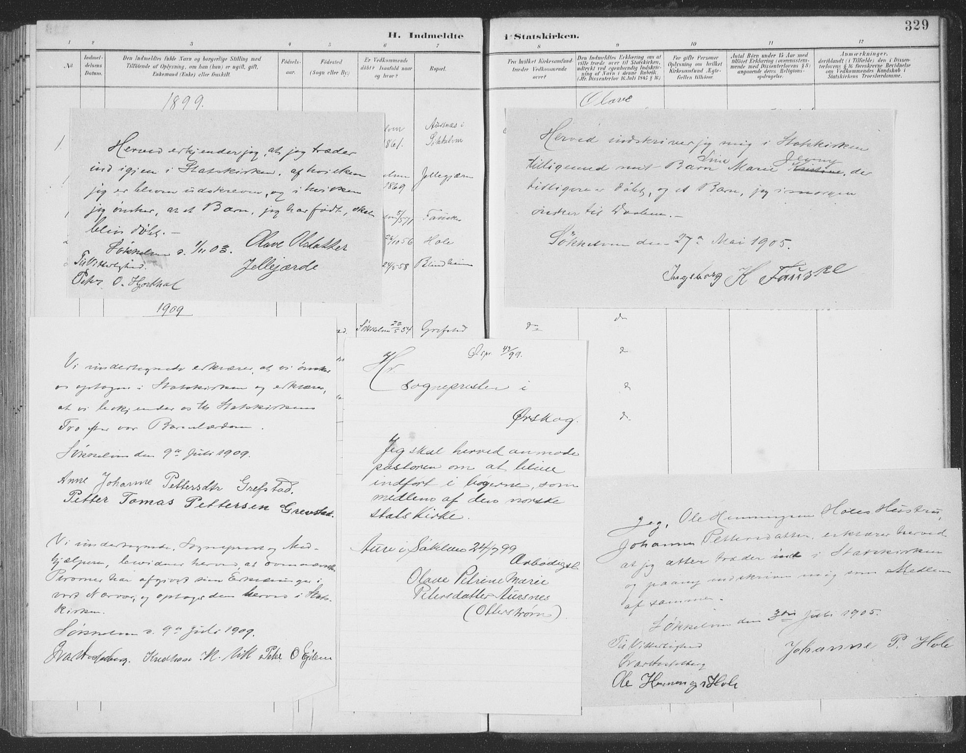 Ministerialprotokoller, klokkerbøker og fødselsregistre - Møre og Romsdal, AV/SAT-A-1454/523/L0335: Parish register (official) no. 523A02, 1891-1911, p. 329