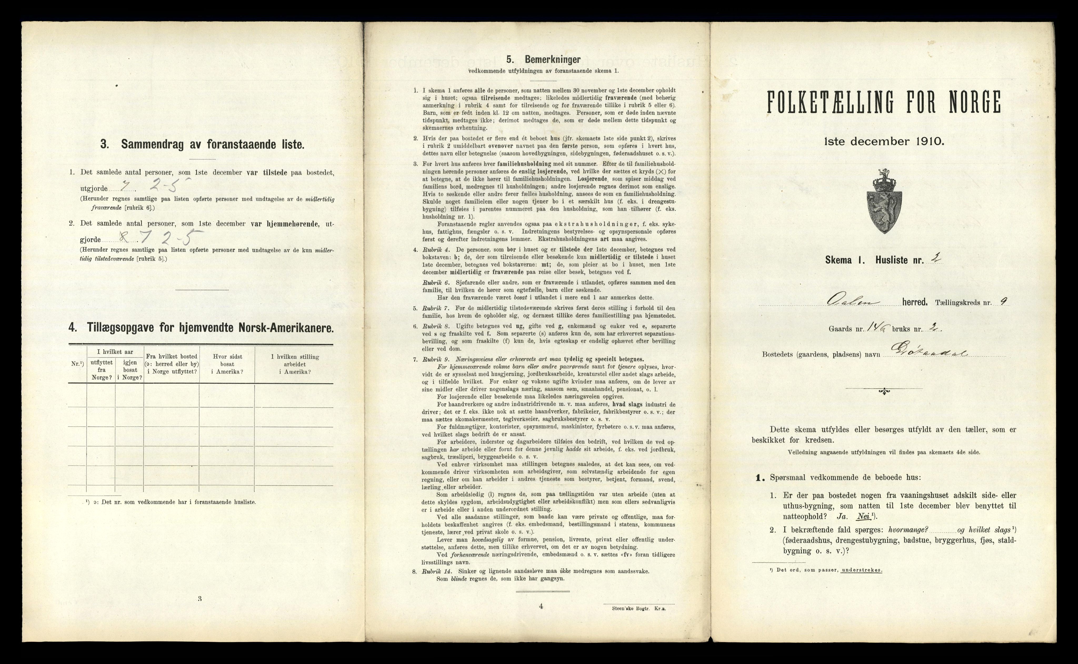 RA, 1910 census for Ålen, 1910, p. 719