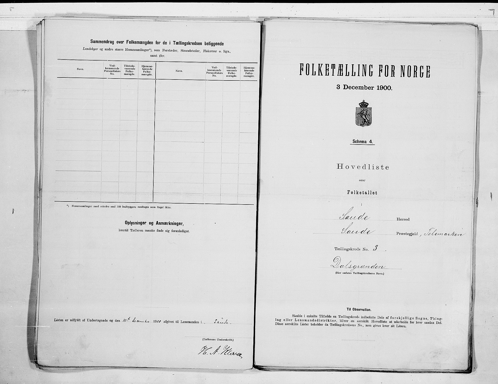 SAKO, 1900 census for Sauherad, 1900, p. 8