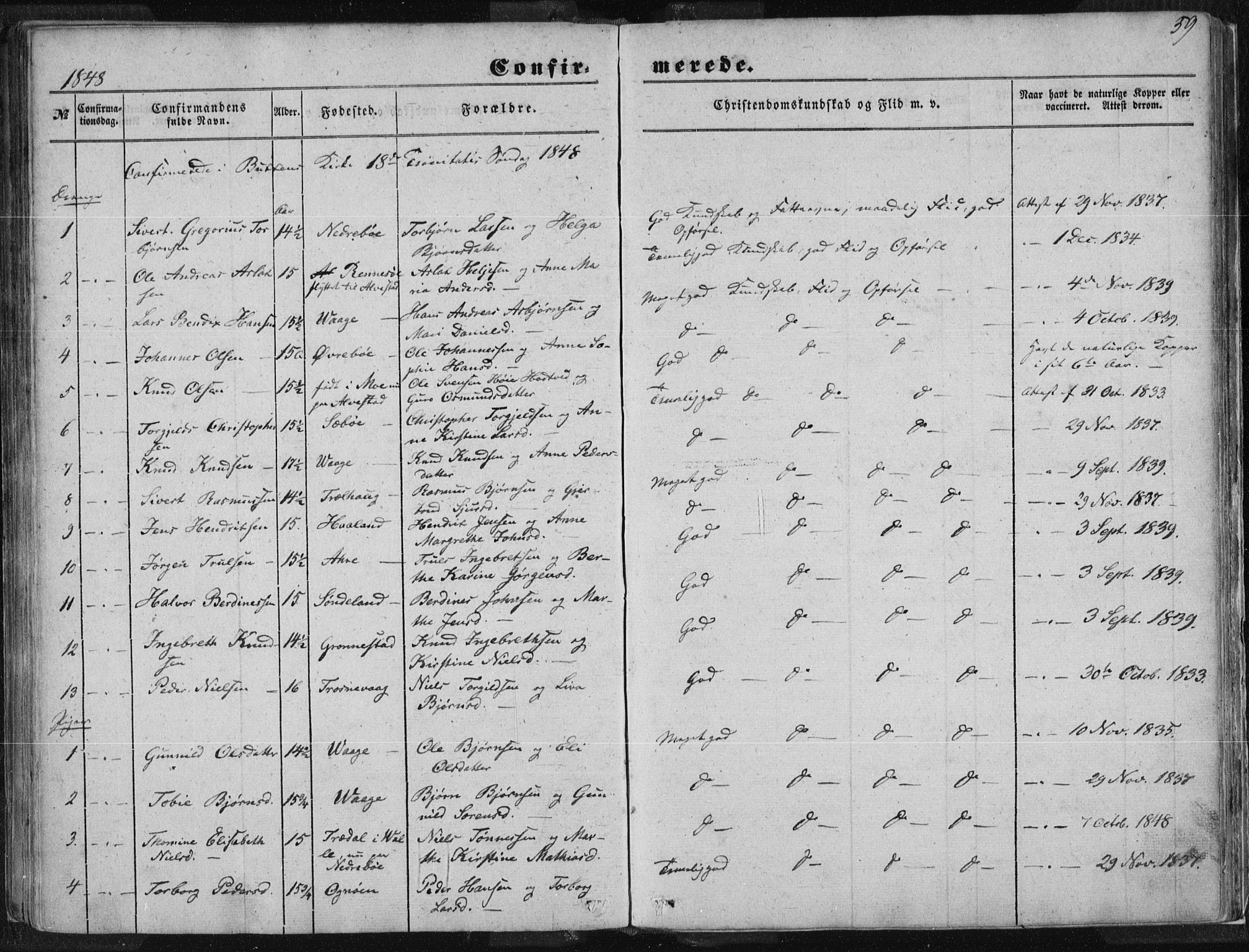 Tysvær sokneprestkontor, SAST/A -101864/H/Ha/Haa/L0002: Parish register (official) no. A 2, 1847-1856, p. 59