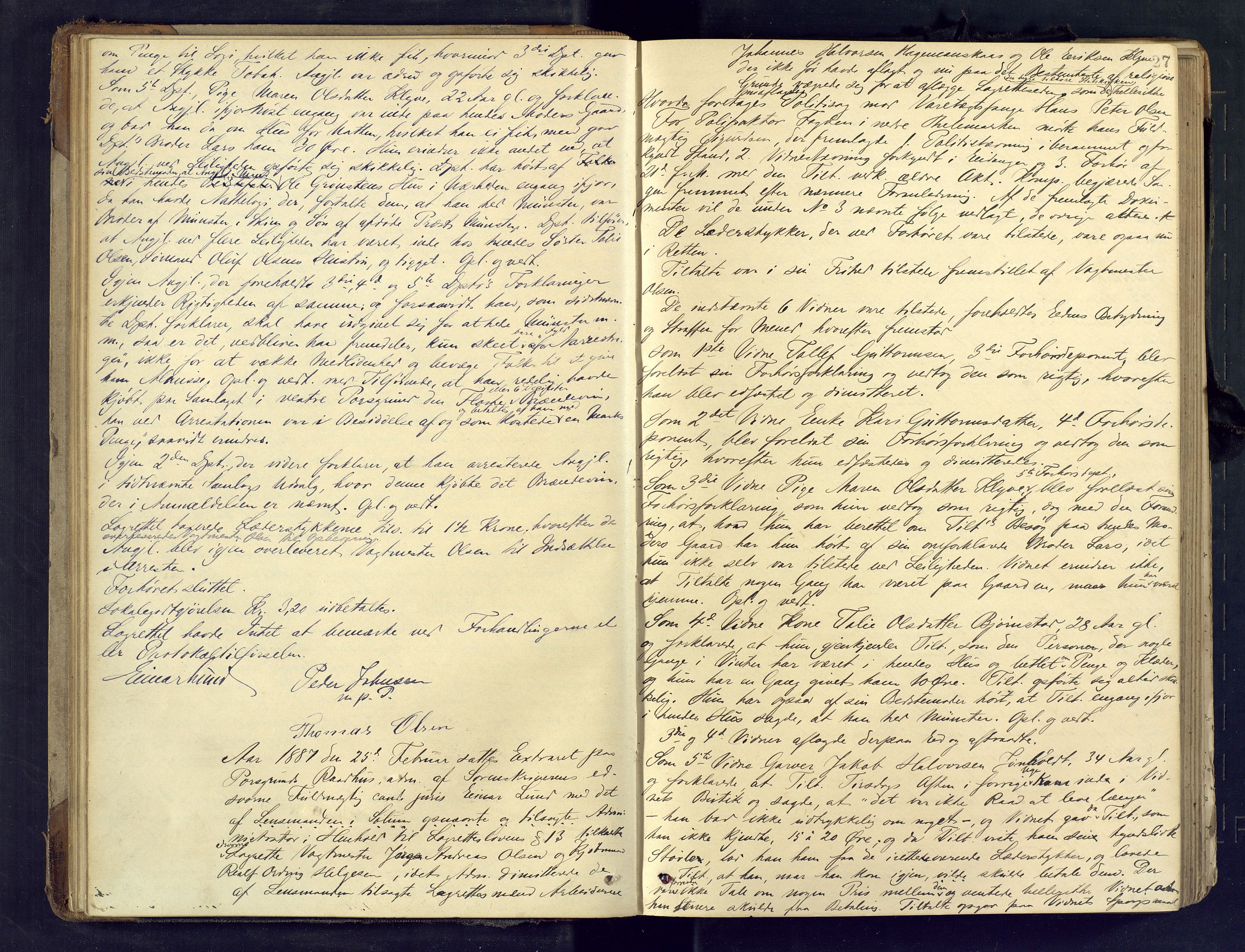 Gjerpen sorenskriveri, AV/SAKO-A-216/F/Fb/L0012: Ekstrarettsprotokoll, 1886-1893, p. 27