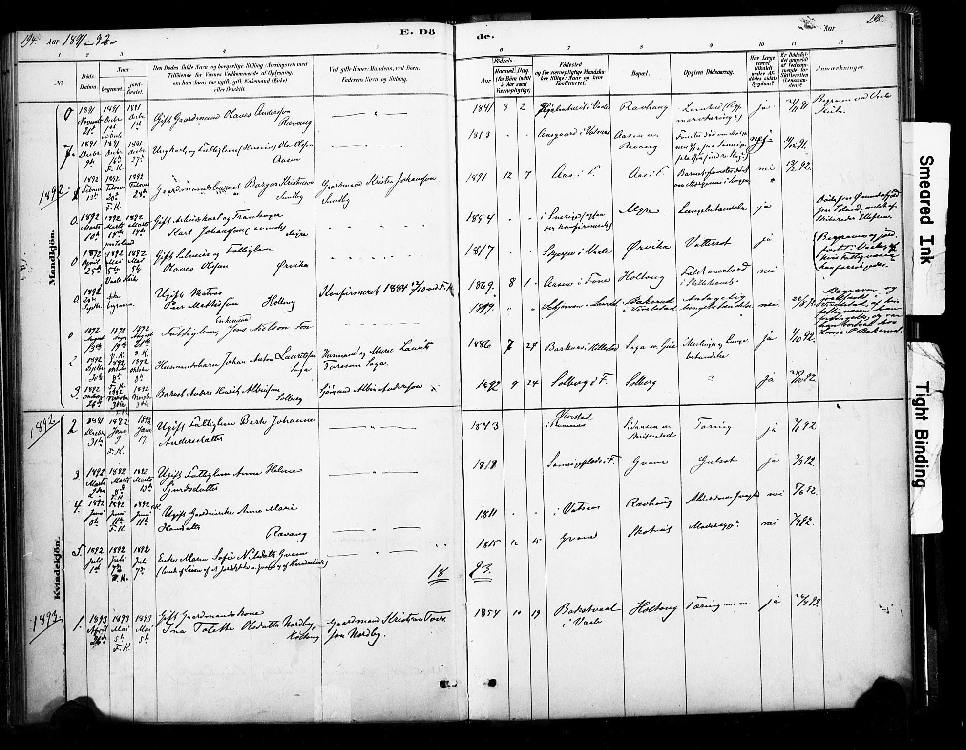 Ramnes kirkebøker, SAKO/A-314/F/Fb/L0001: Parish register (official) no. II 1, 1878-1894, p. 194-195