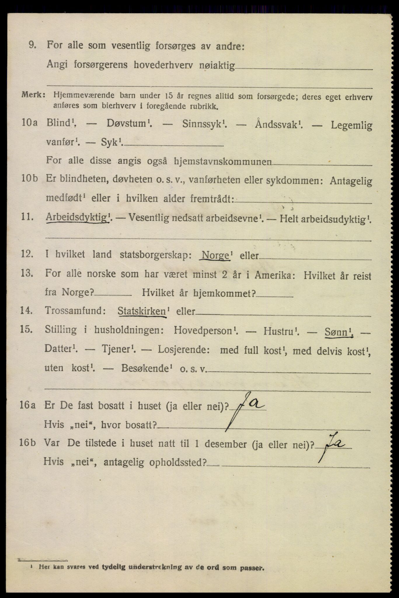 SAK, 1920 census for Høvåg, 1920, p. 3097