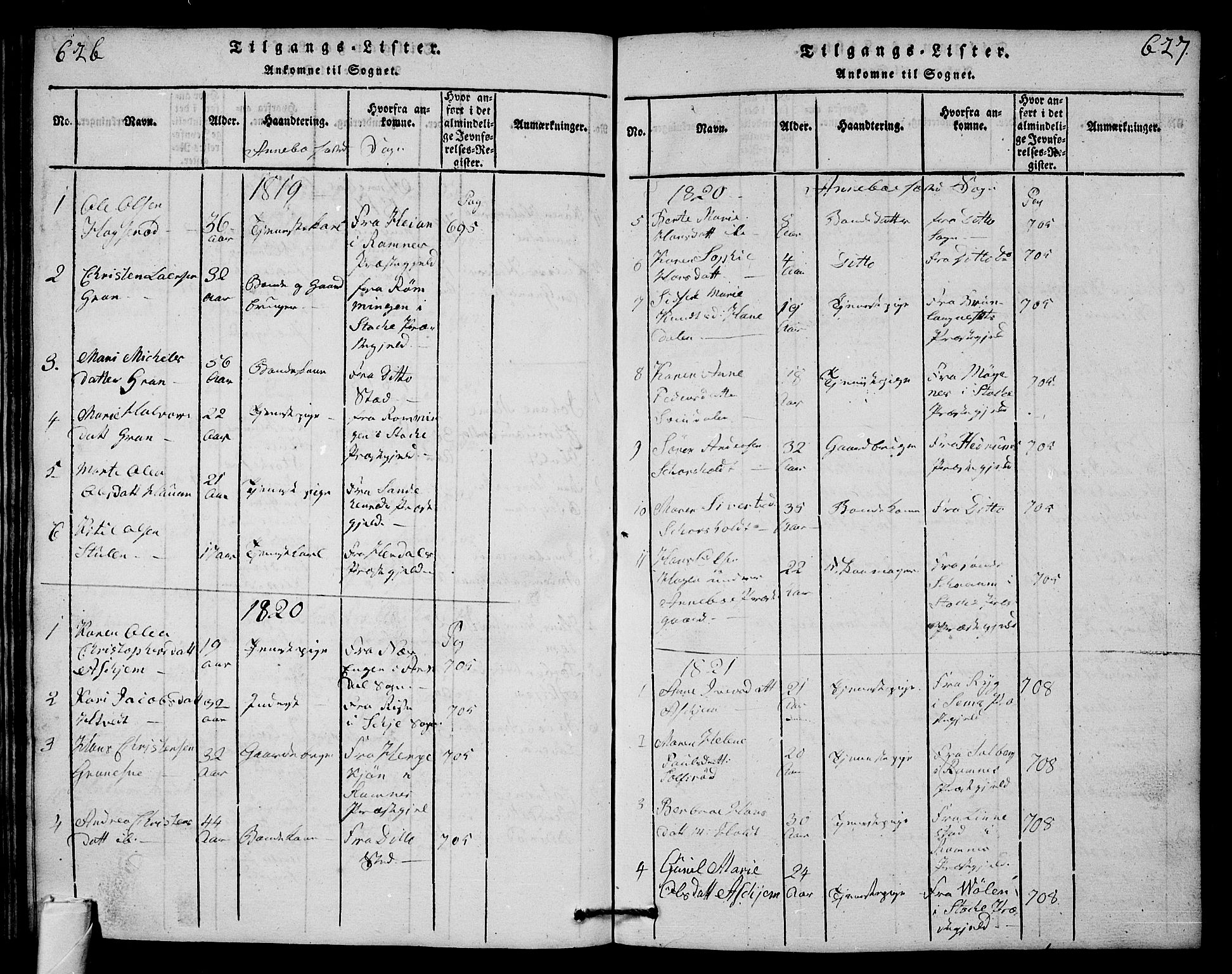 Andebu kirkebøker, AV/SAKO-A-336/G/Ga/L0001: Parish register (copy) no. I 1 /1, 1815-1823, p. 626-627