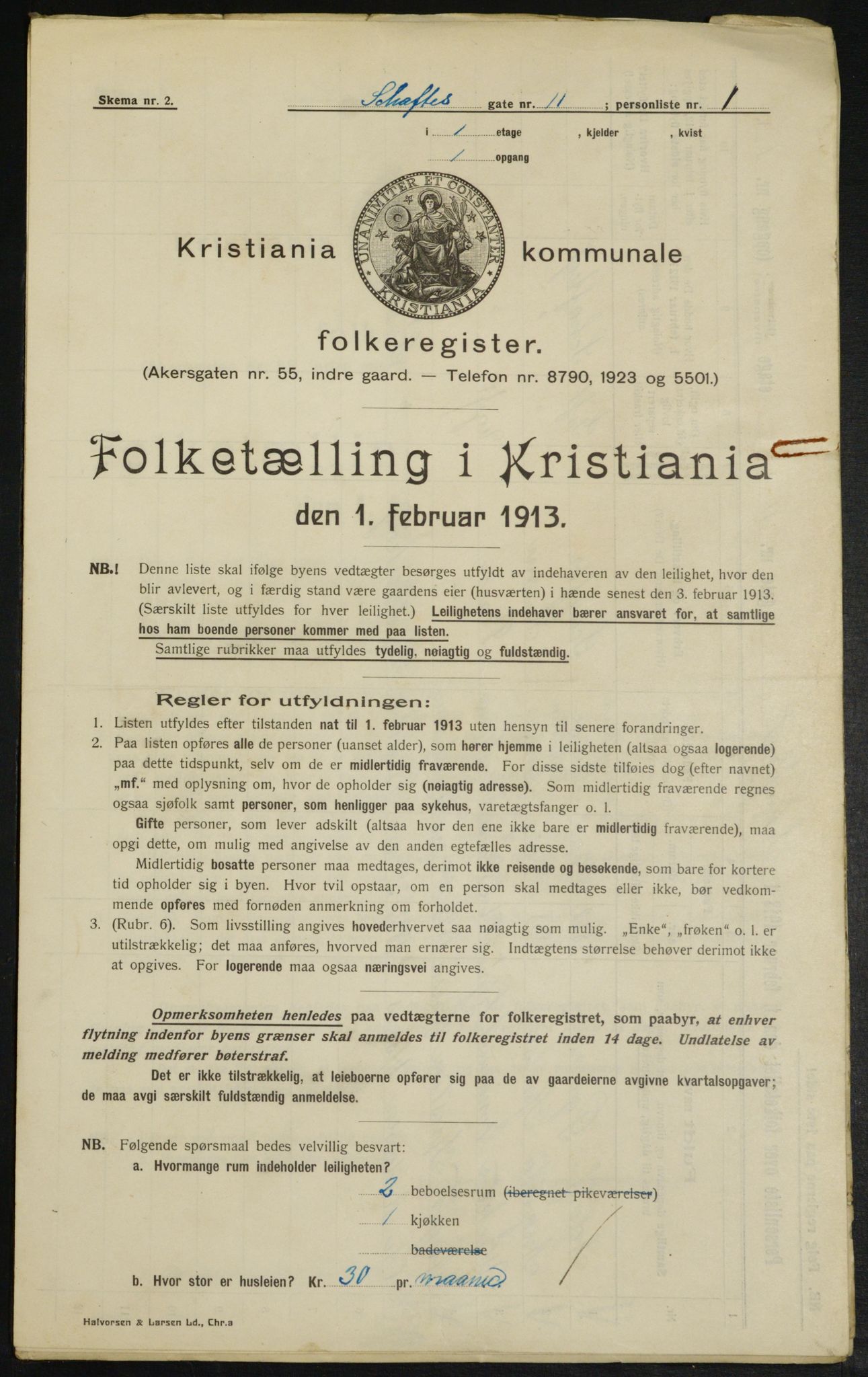 OBA, Municipal Census 1913 for Kristiania, 1913, p. 89380