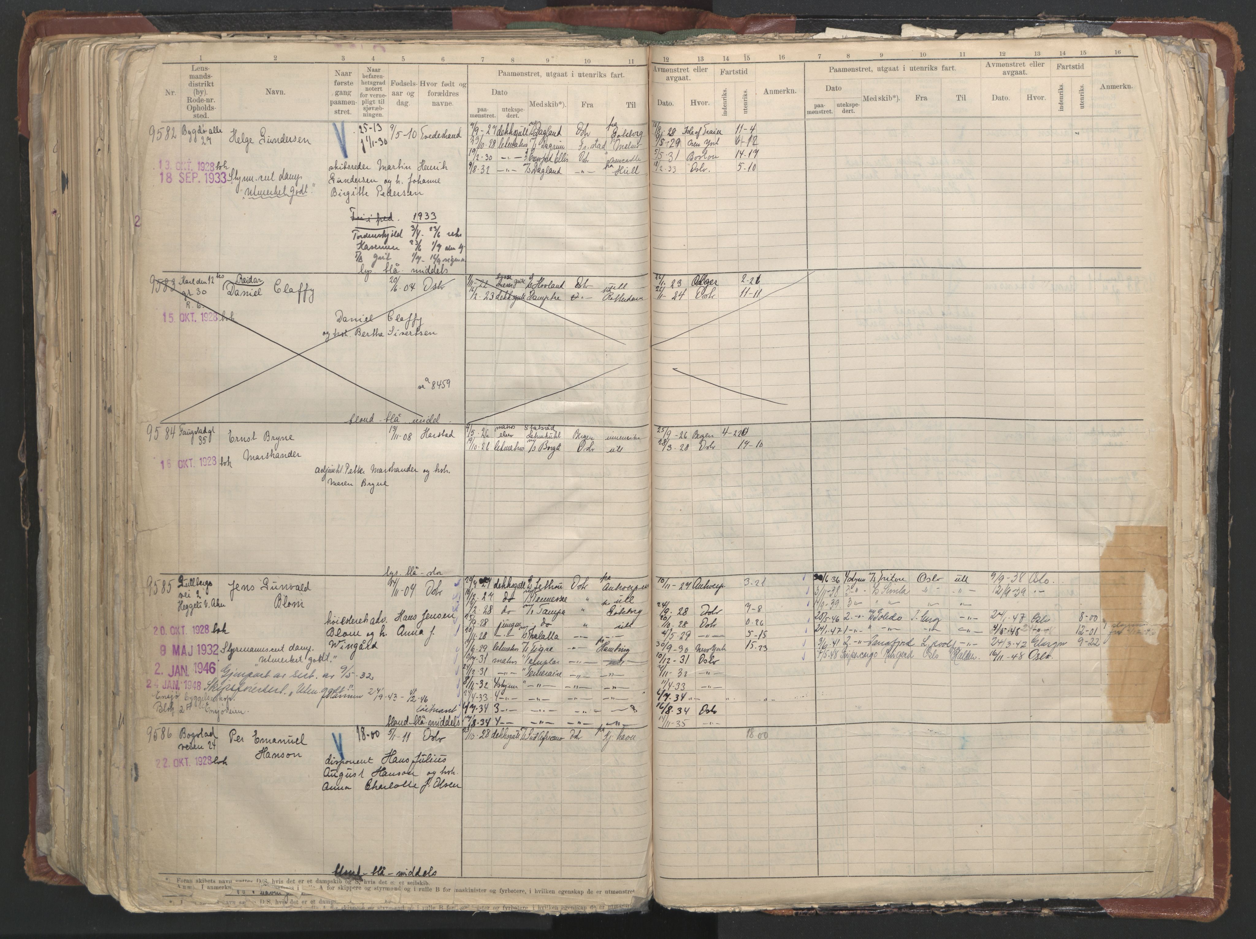 Oslo sjømannskontor, AV/SAO-A-10595/F/Fc/L0006: Hovedrulle, 1918-1930, p. 410