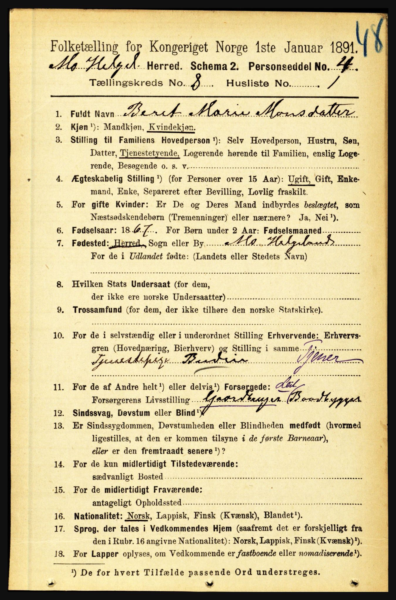 RA, 1891 census for 1833 Mo, 1891, p. 2942