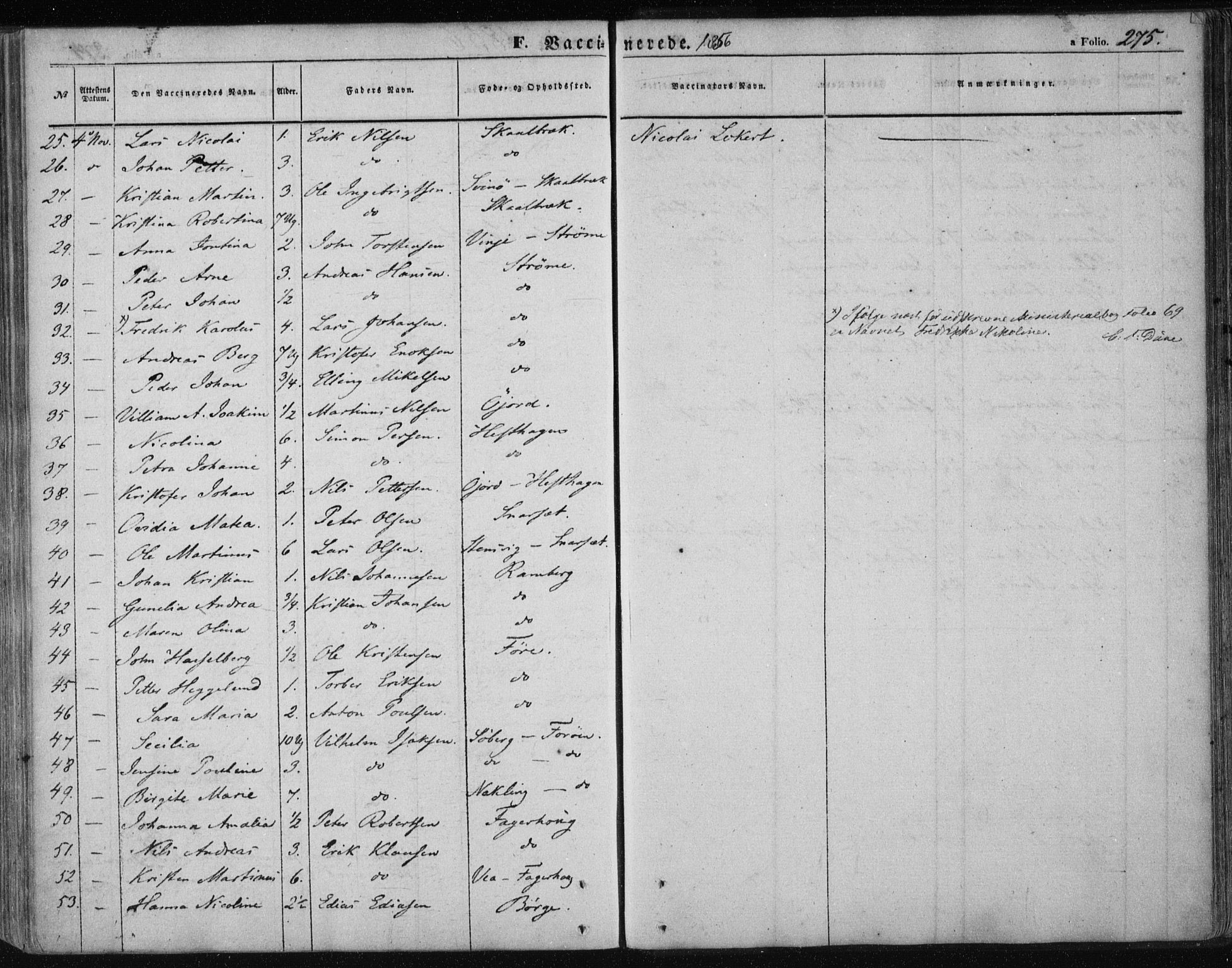 Ministerialprotokoller, klokkerbøker og fødselsregistre - Nordland, AV/SAT-A-1459/891/L1300: Parish register (official) no. 891A05, 1856-1870, p. 275