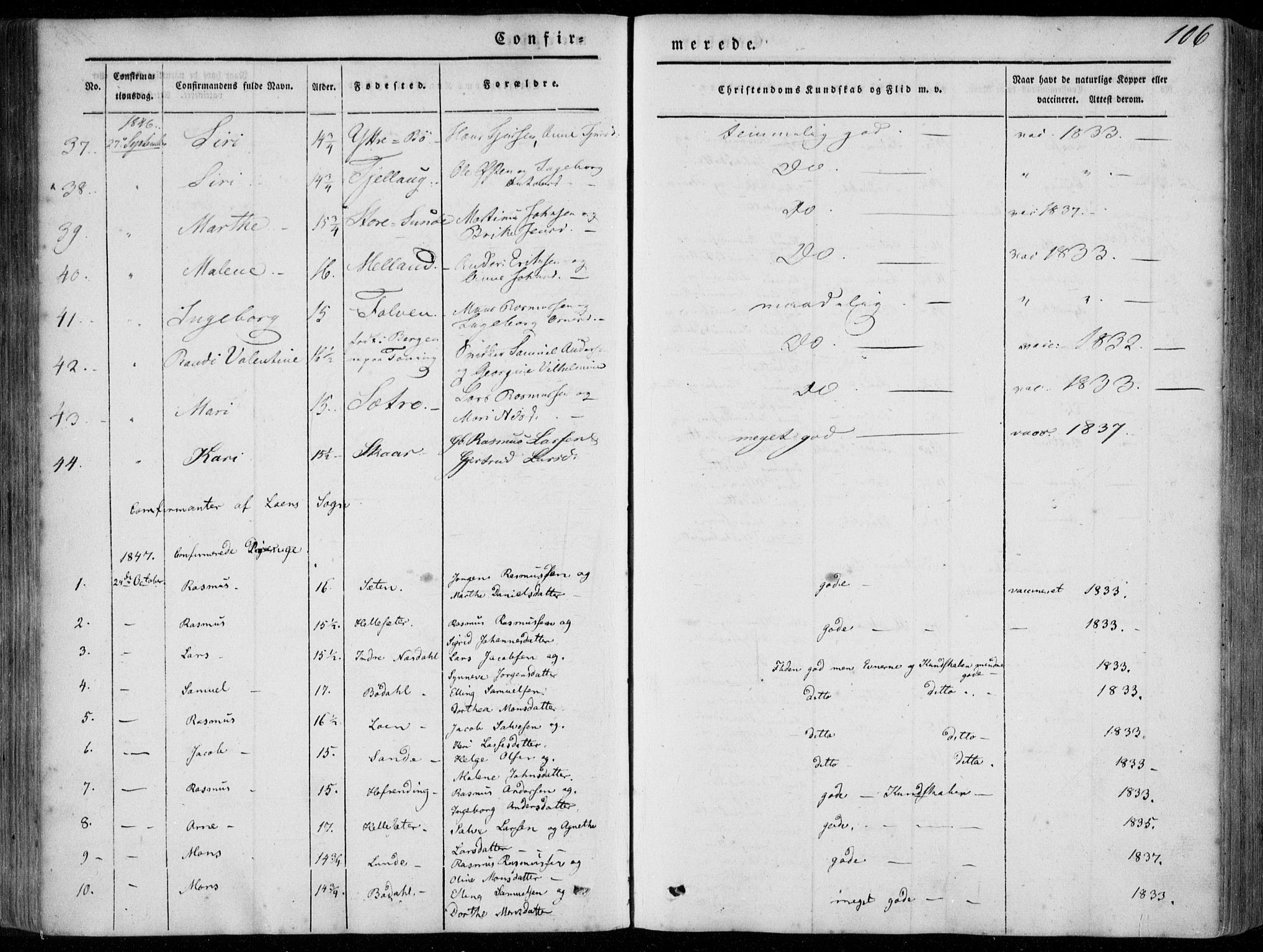Stryn Sokneprestembete, SAB/A-82501: Parish register (official) no. A 2, 1844-1861, p. 106