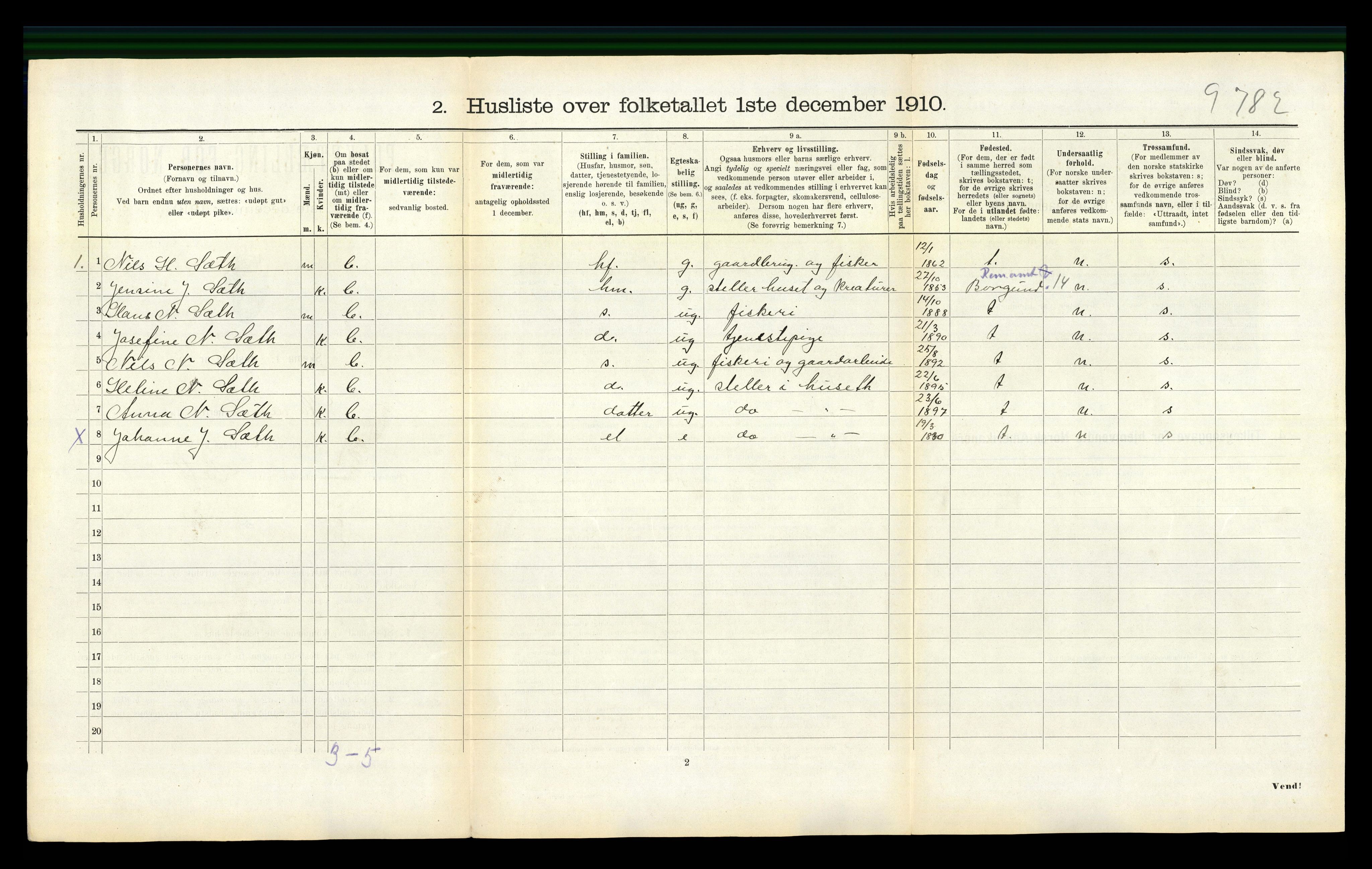 RA, 1910 census for Haram, 1910, p. 480