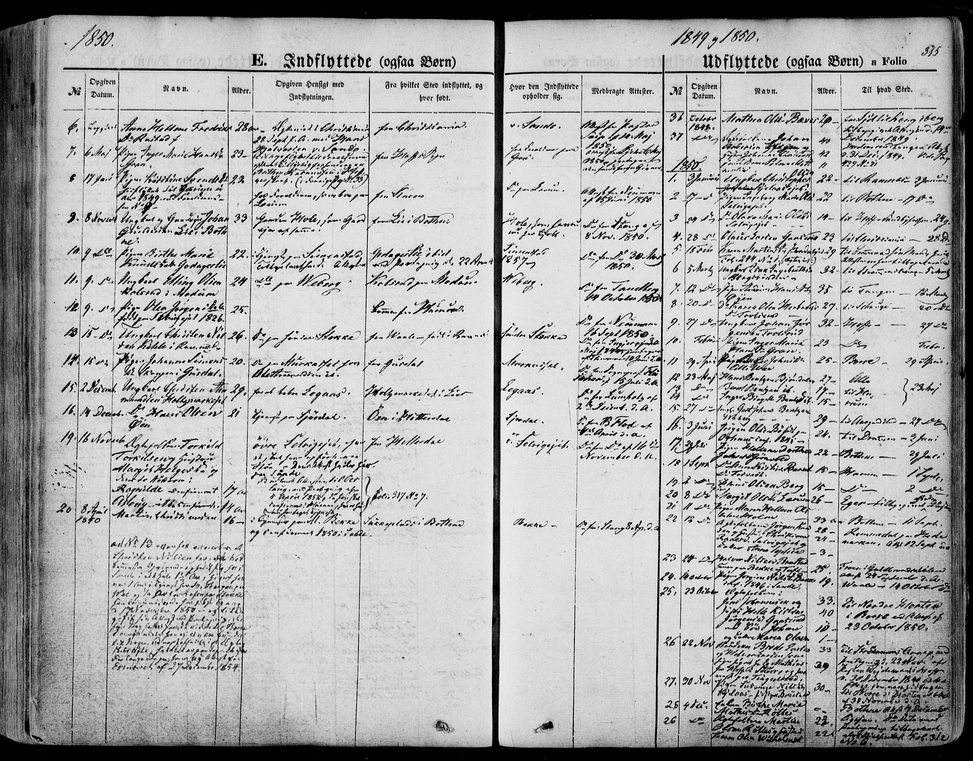Sande Kirkebøker, SAKO/A-53/F/Fa/L0004: Parish register (official) no. 4, 1847-1864, p. 315