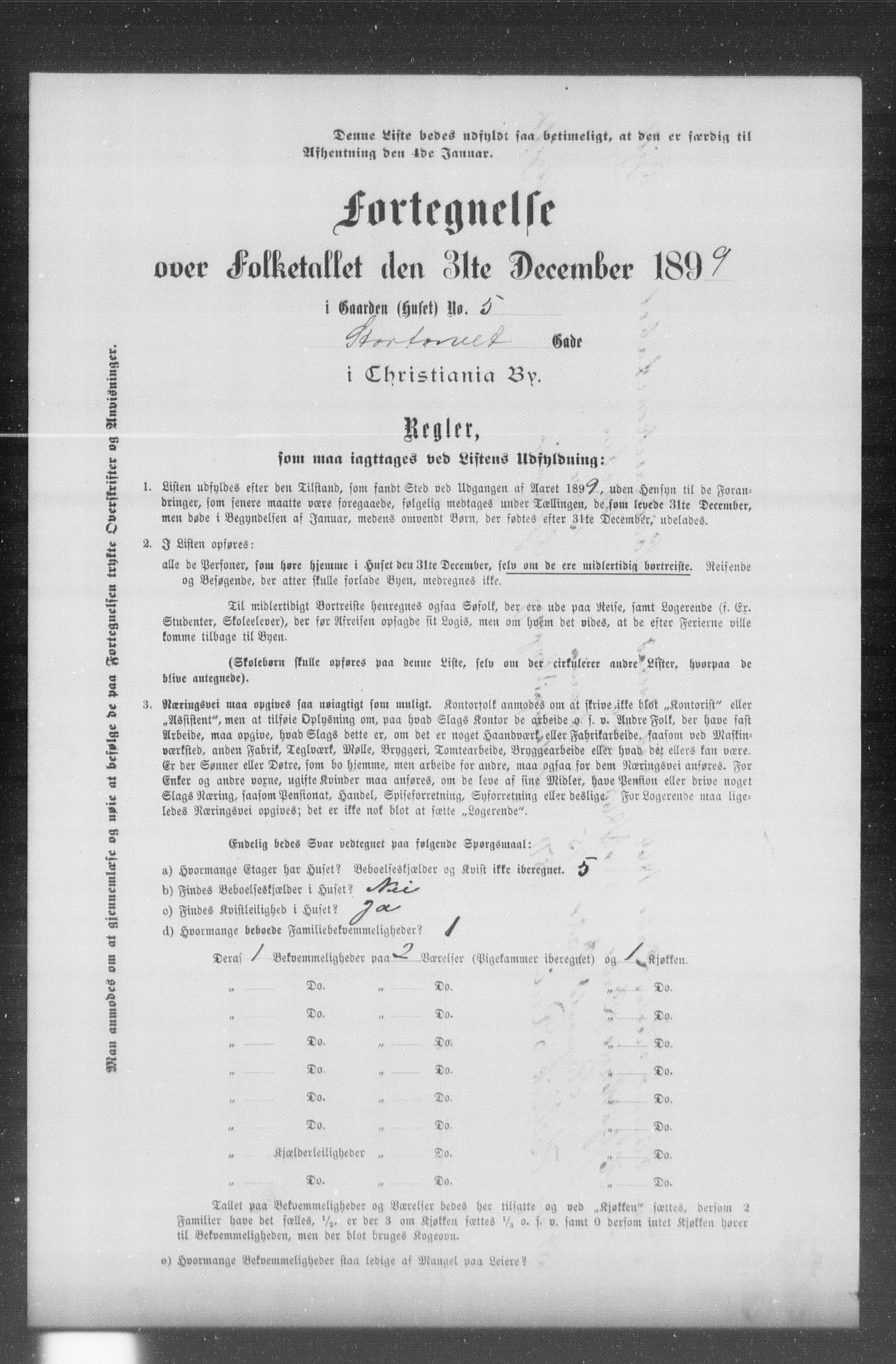 OBA, Municipal Census 1899 for Kristiania, 1899, p. 13450