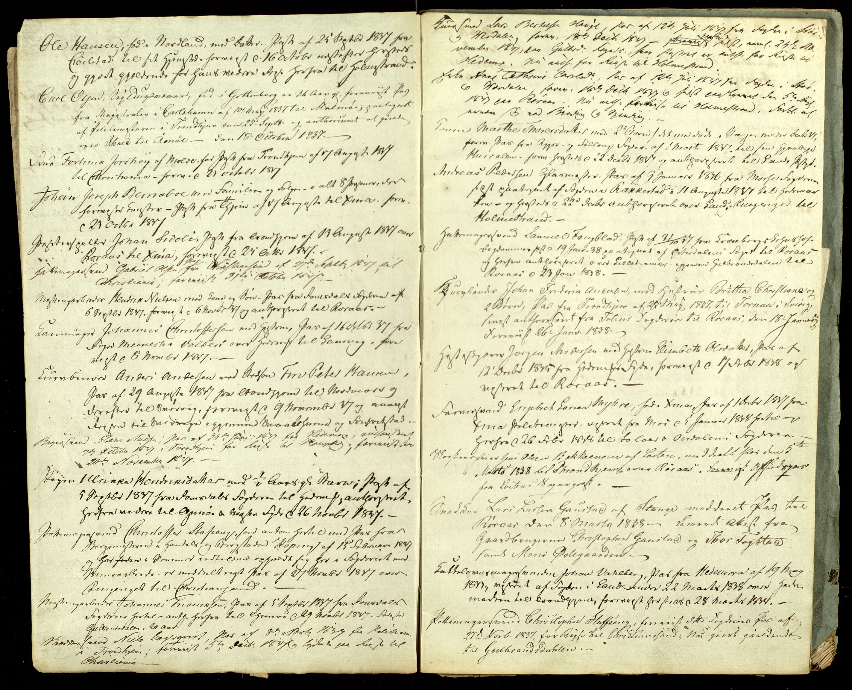 Hedemarken fogderi, AV/SAH-FOGDH-001/L/La/0002 / Passjournal, 1837-1843