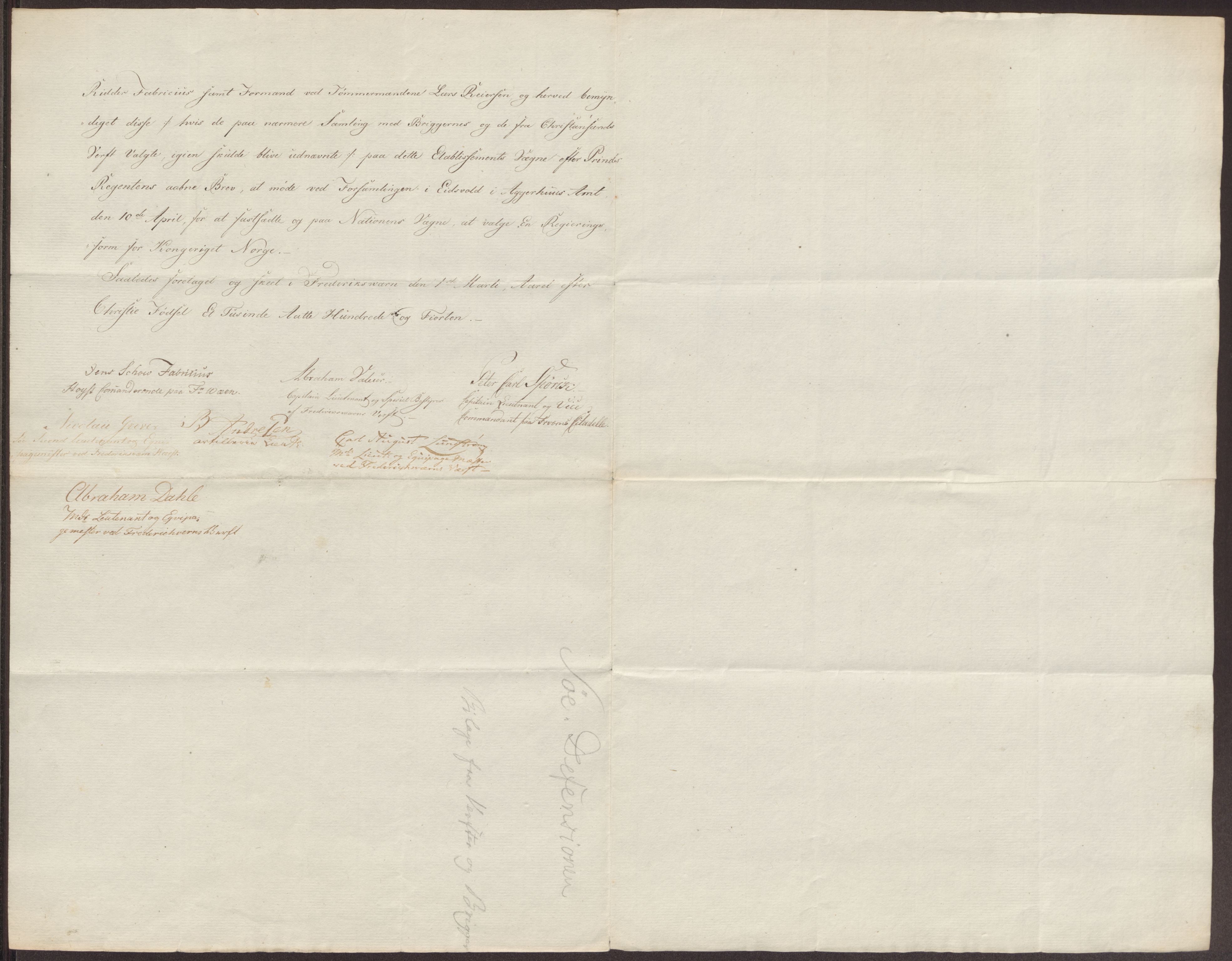 Statsrådssekretariatet, AV/RA-S-1001/D/Db/L0007: Fullmakter for Eidsvollsrepresentantene i 1814. , 1814, p. 126