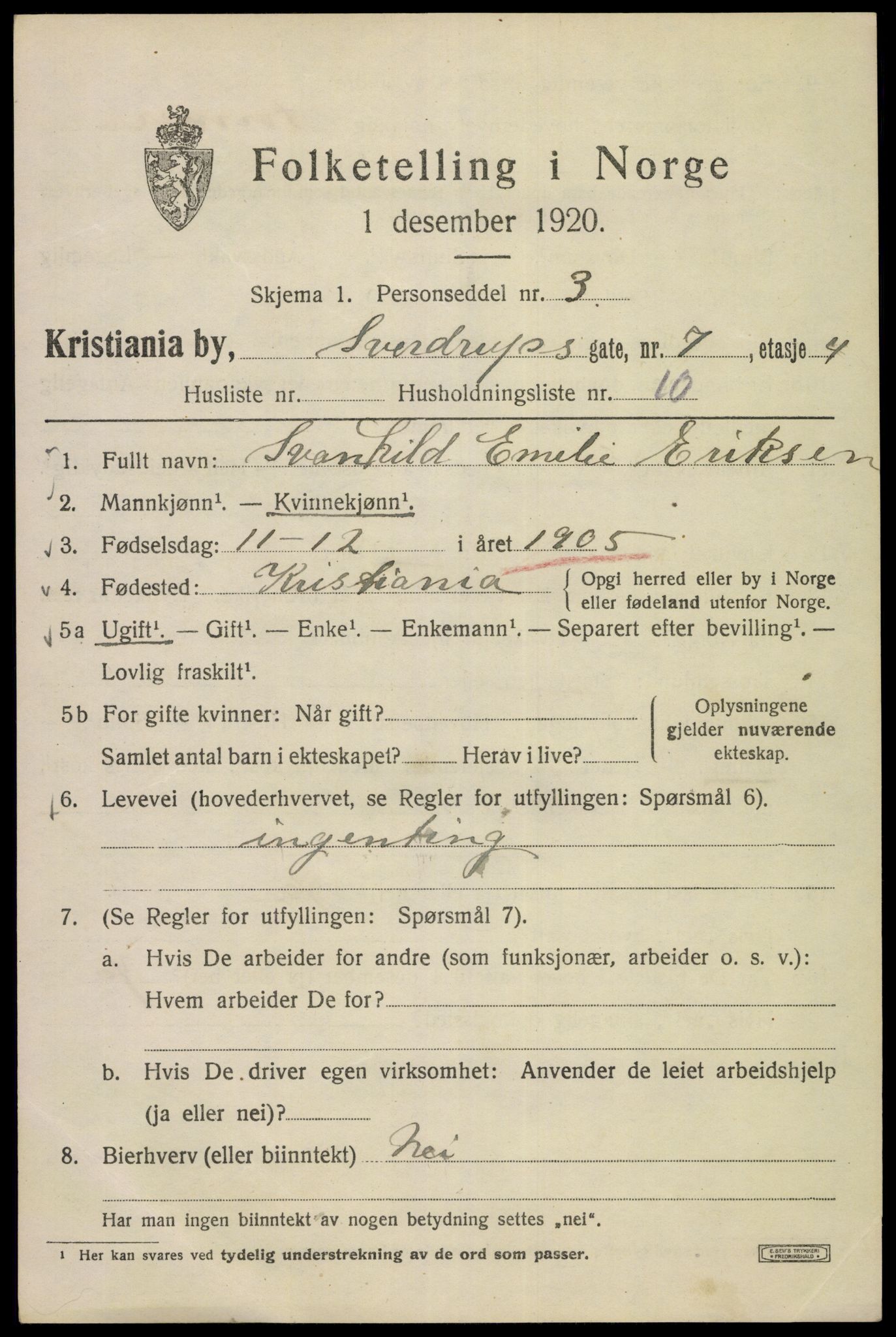 SAO, 1920 census for Kristiania, 1920, p. 556471