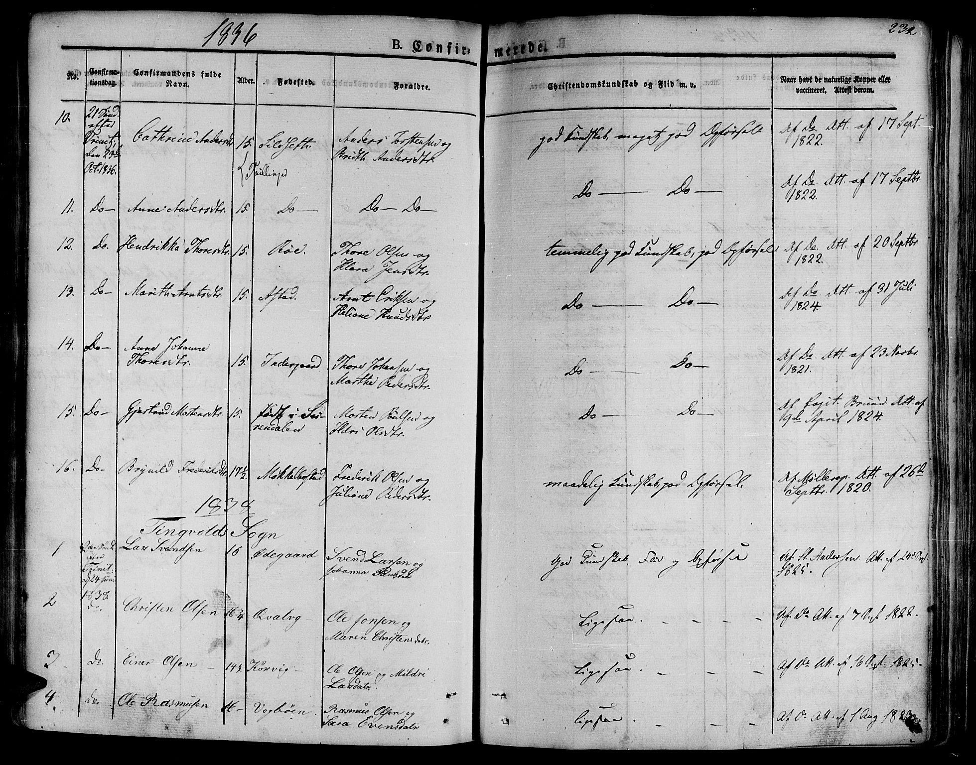 Ministerialprotokoller, klokkerbøker og fødselsregistre - Møre og Romsdal, AV/SAT-A-1454/586/L0983: Parish register (official) no. 586A09, 1829-1843, p. 232