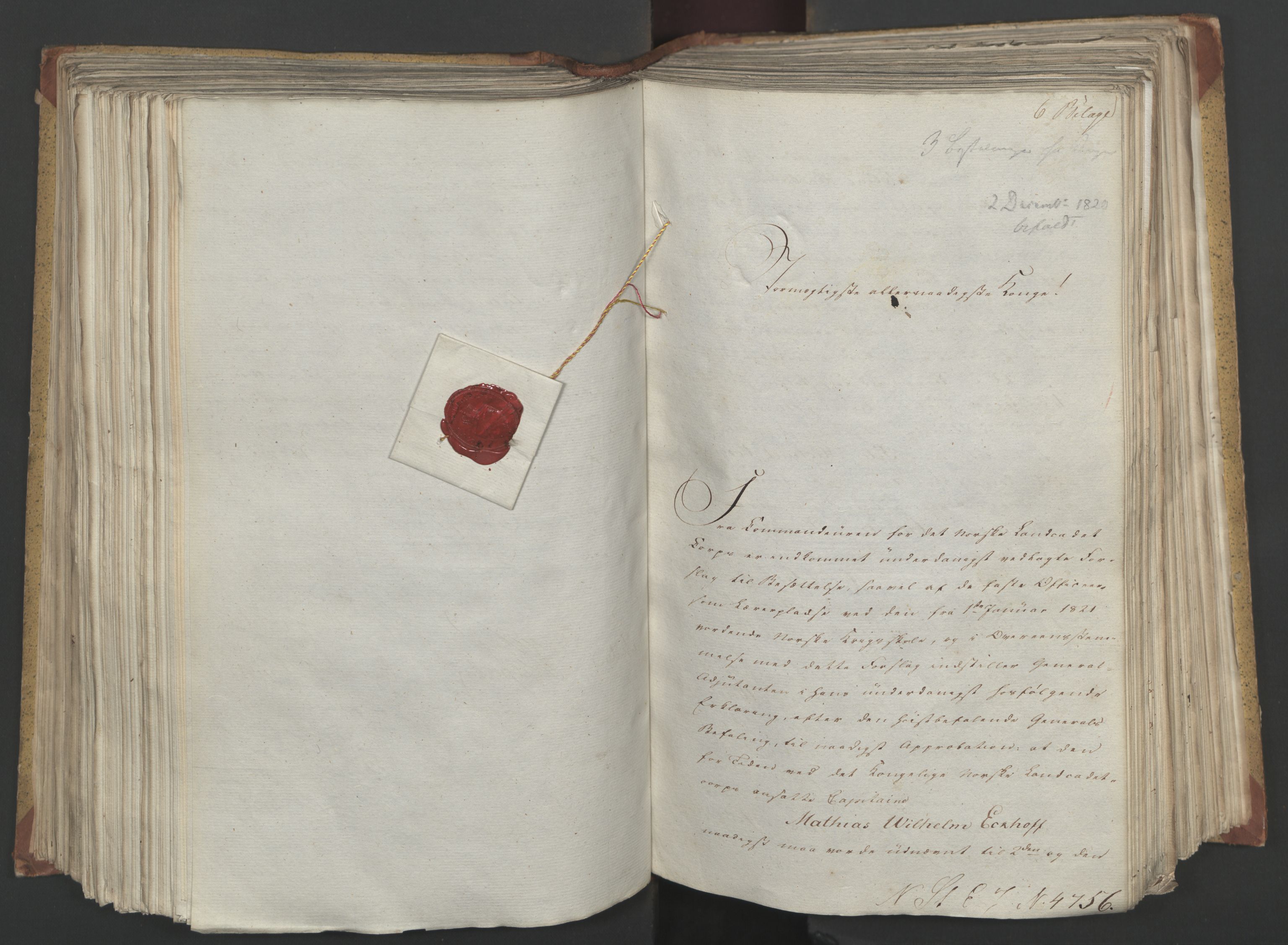 Statsrådsavdelingen i Stockholm, RA/S-1003/D/Da/L0024: Regjeringsinnstillinger nr. 4663-4873, 1820, p. 263