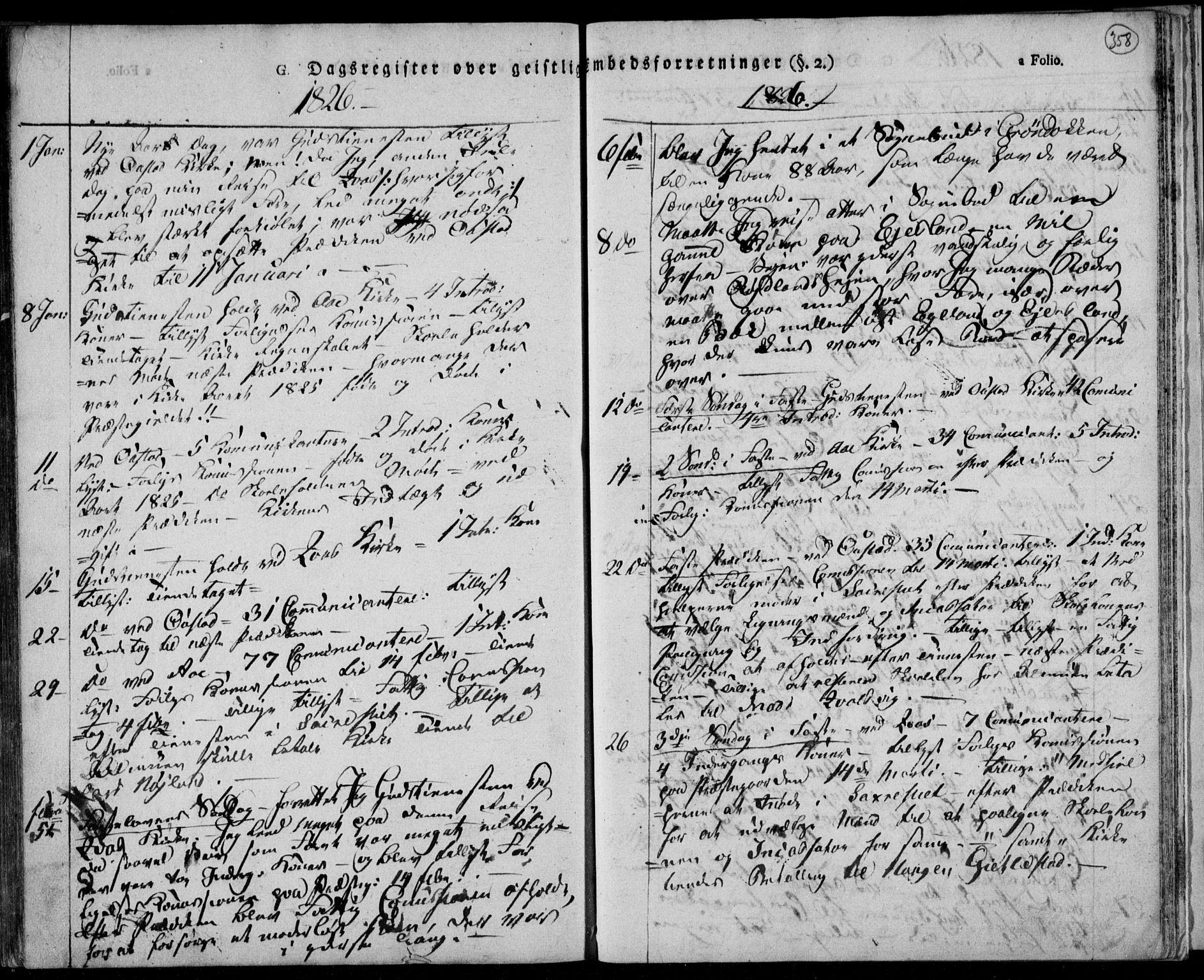 Lyngdal sokneprestkontor, SAK/1111-0029/F/Fa/Fac/L0007: Parish register (official) no. A 7, 1825-1838, p. 358