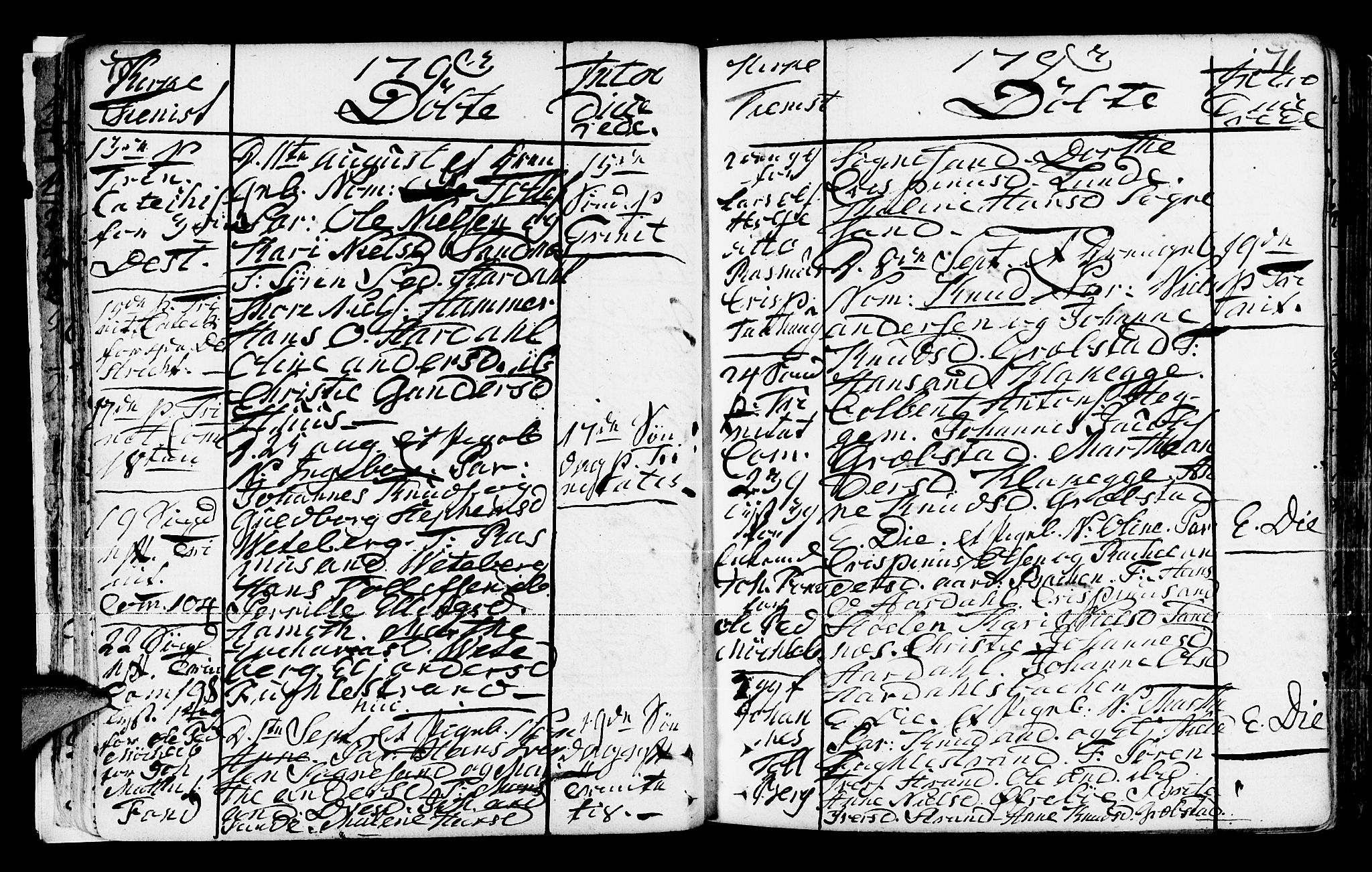 Jølster sokneprestembete, AV/SAB-A-80701/H/Haa/Haaa/L0006: Parish register (official) no. A 6, 1790-1821, p. 70-71