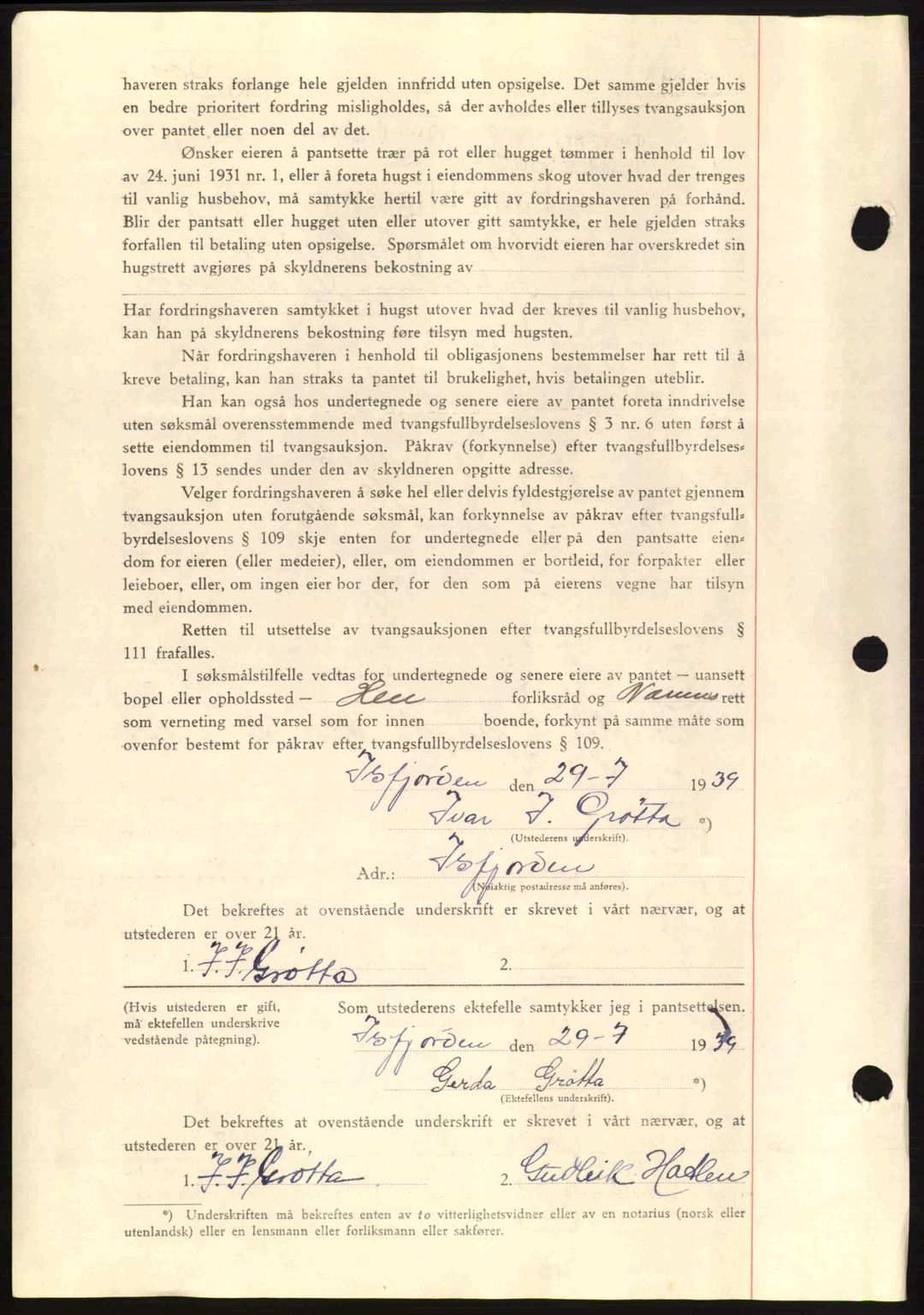 Romsdal sorenskriveri, AV/SAT-A-4149/1/2/2C: Mortgage book no. B2, 1939-1945, Diary no: : 1572/1939