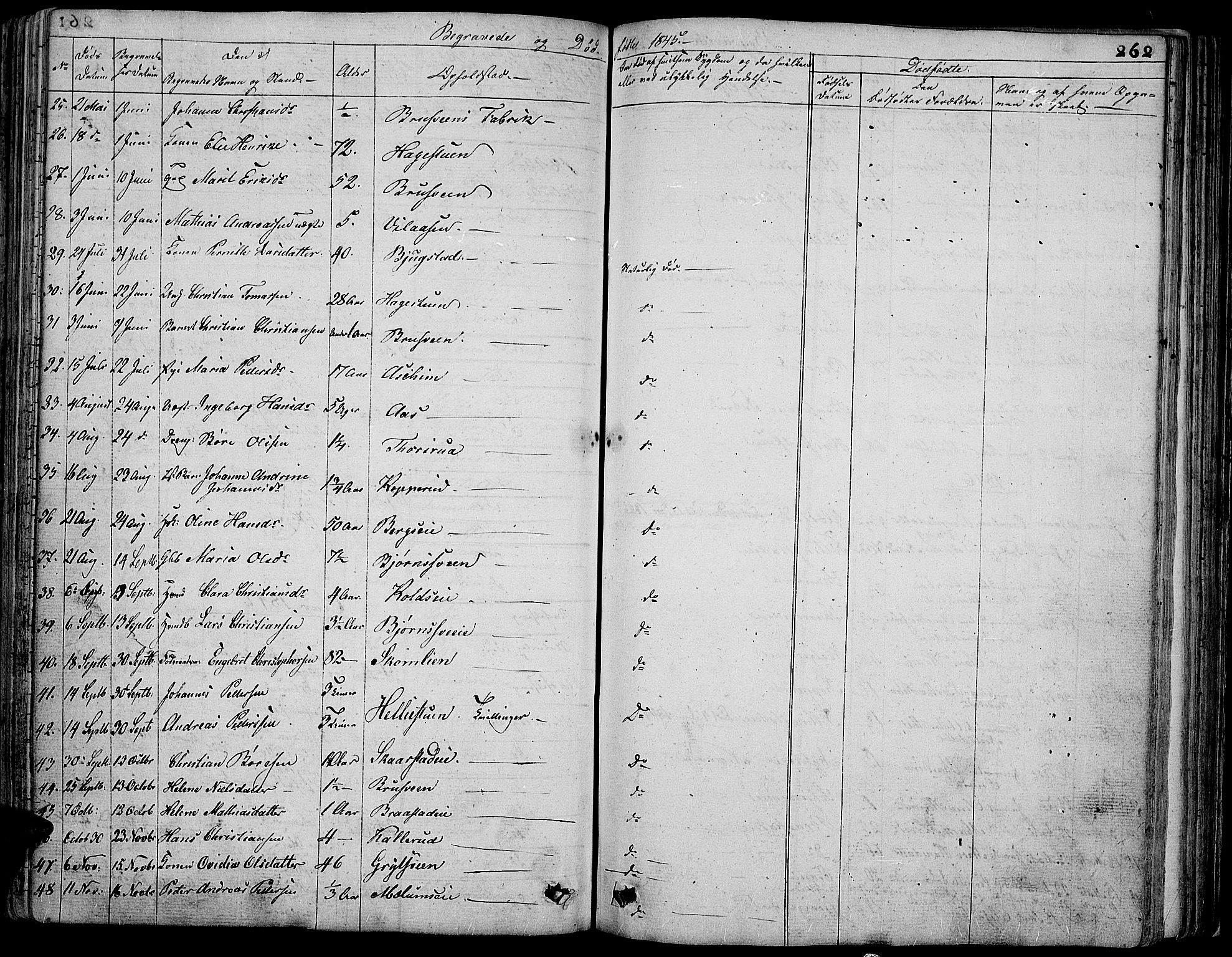 Vardal prestekontor, SAH/PREST-100/H/Ha/Hab/L0004: Parish register (copy) no. 4, 1831-1853, p. 262
