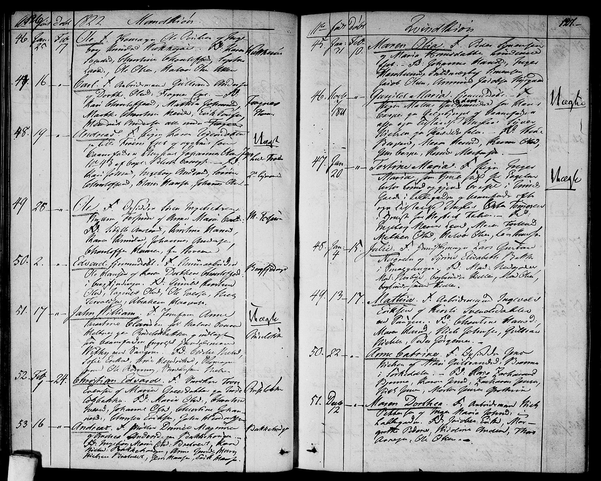 Aker prestekontor kirkebøker, AV/SAO-A-10861/F/L0012: Parish register (official) no. 12, 1819-1828, p. 126-127