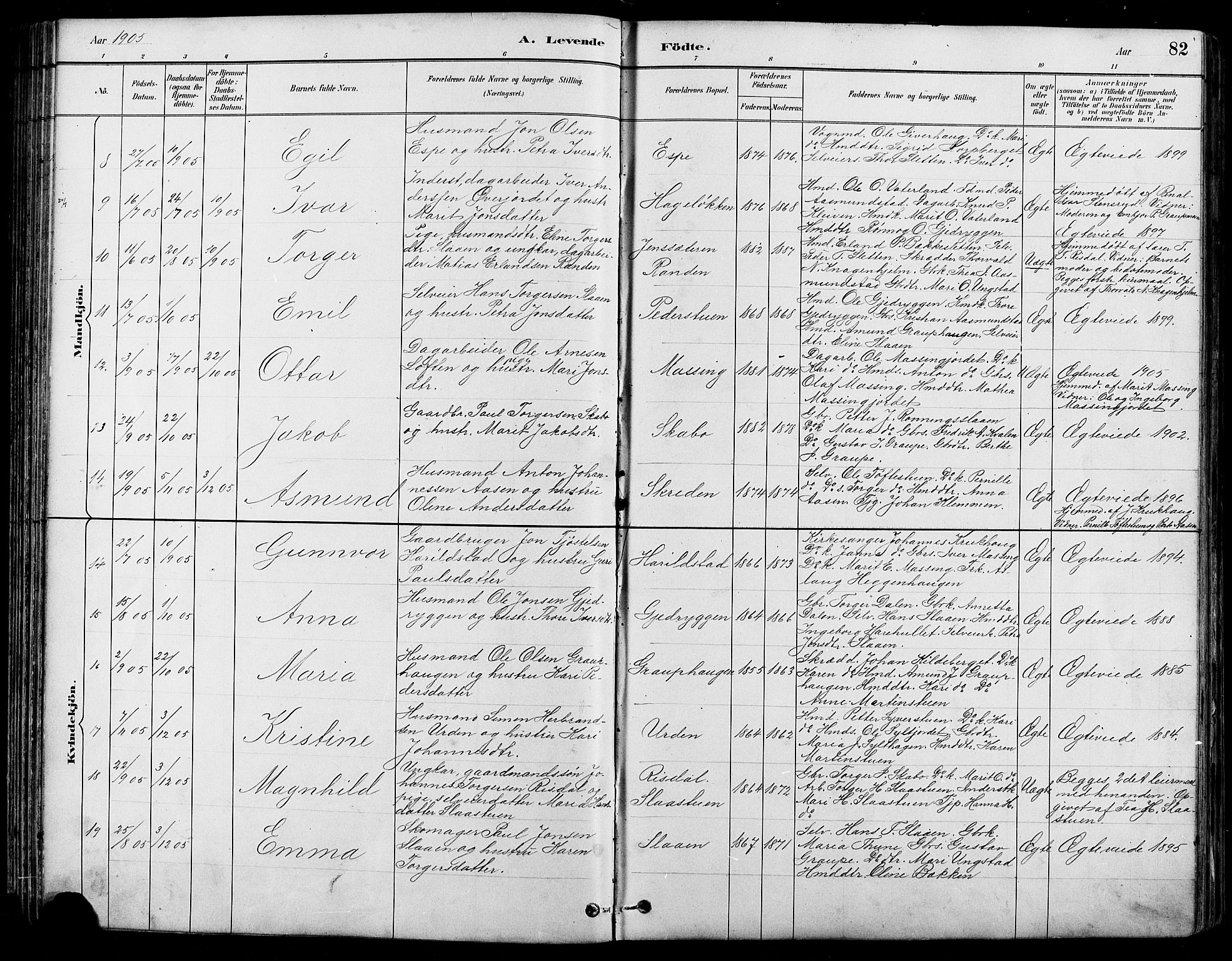 Nord-Fron prestekontor, SAH/PREST-080/H/Ha/Hab/L0005: Parish register (copy) no. 5, 1884-1914, p. 82