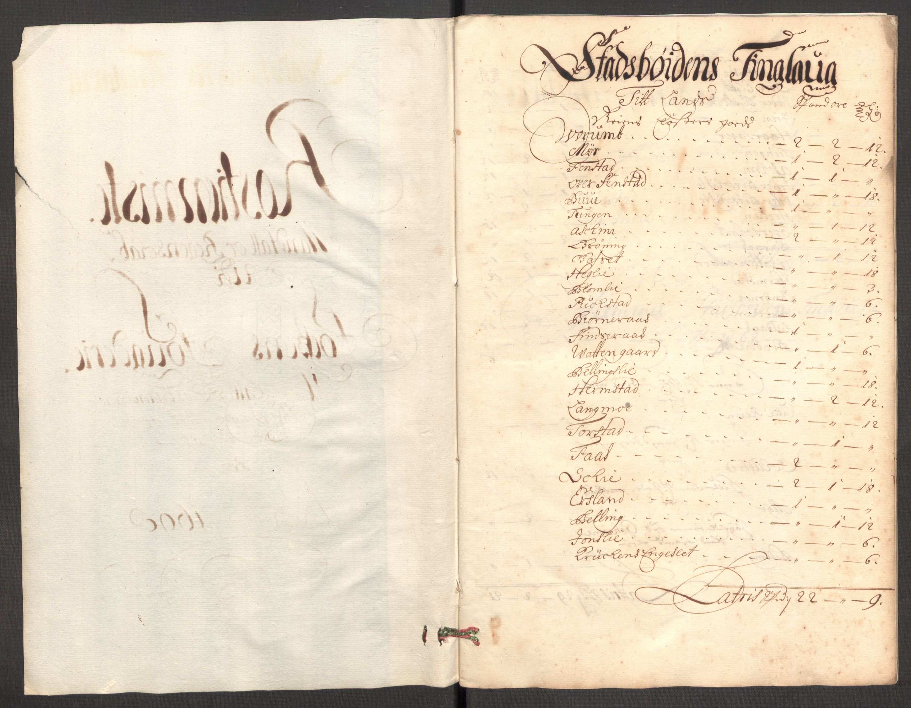Rentekammeret inntil 1814, Reviderte regnskaper, Fogderegnskap, RA/EA-4092/R57/L3853: Fogderegnskap Fosen, 1698-1699, p. 110