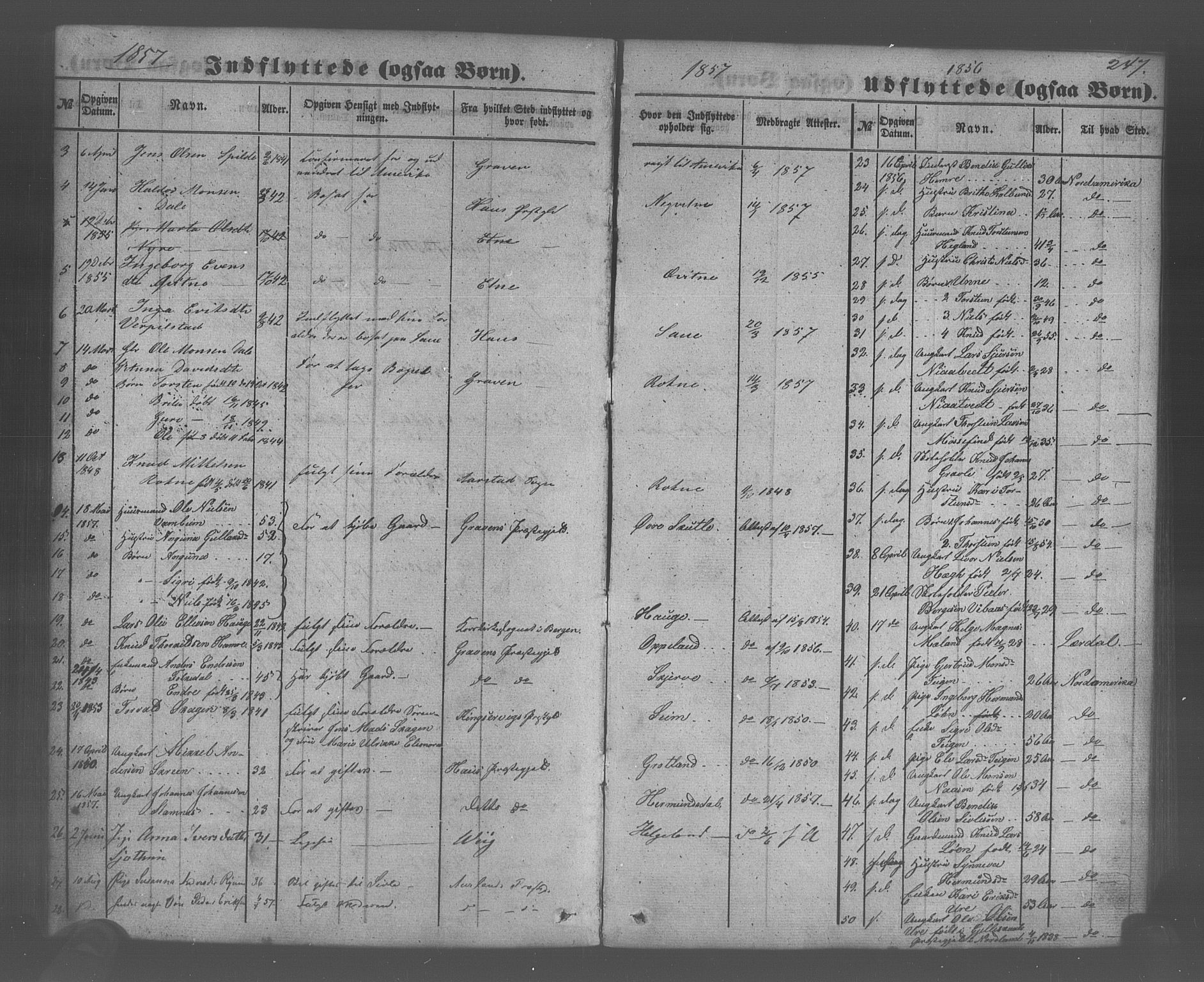 Voss sokneprestembete, SAB/A-79001/H/Haa: Parish register (official) no. A 20, 1855-1886, p. 247