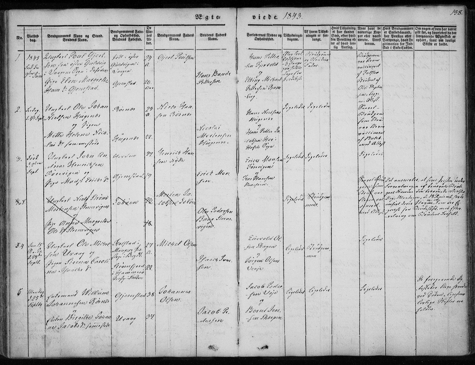 Ministerialprotokoller, klokkerbøker og fødselsregistre - Nordland, AV/SAT-A-1459/891/L1299: Parish register (official) no. 891A04, 1841-1856, p. 138