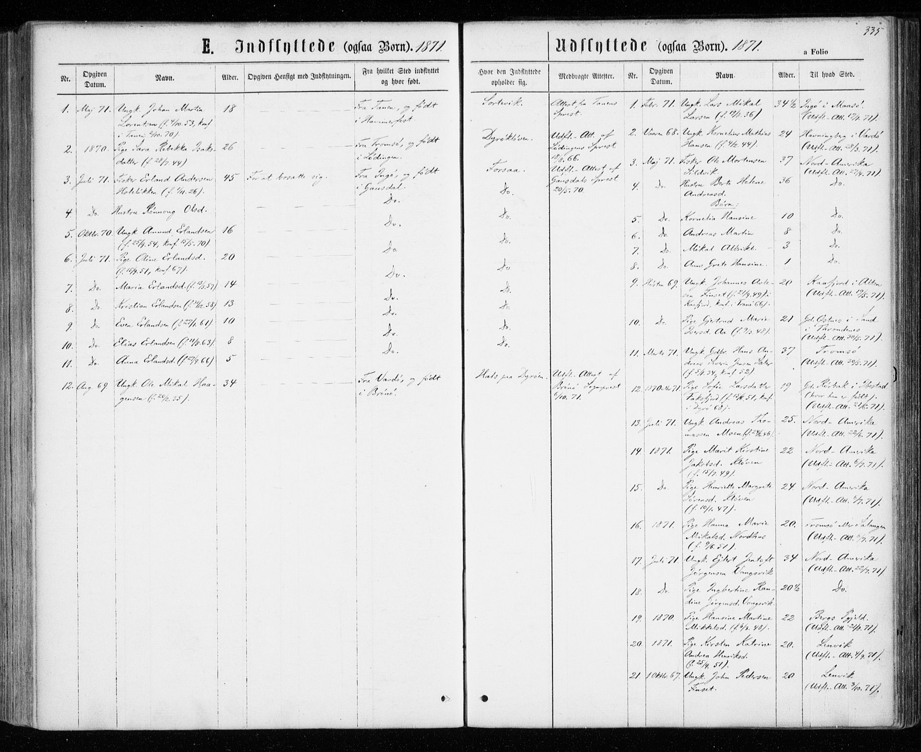 Tranøy sokneprestkontor, SATØ/S-1313/I/Ia/Iaa/L0008kirke: Parish register (official) no. 8, 1867-1877, p. 335