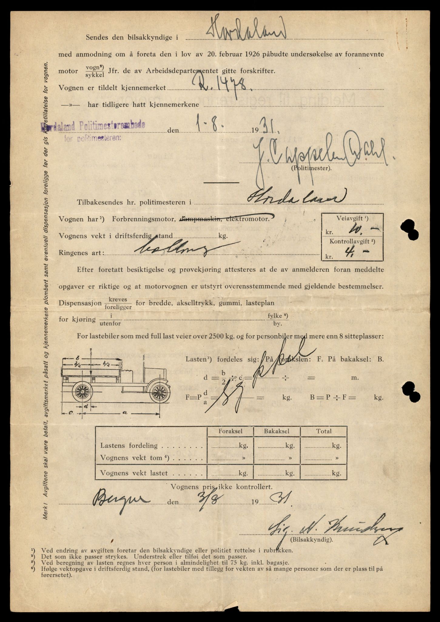 Møre og Romsdal vegkontor - Ålesund trafikkstasjon, SAT/A-4099/F/Fe/L0037: Registreringskort for kjøretøy T 13031 - T 13179, 1927-1998, p. 198