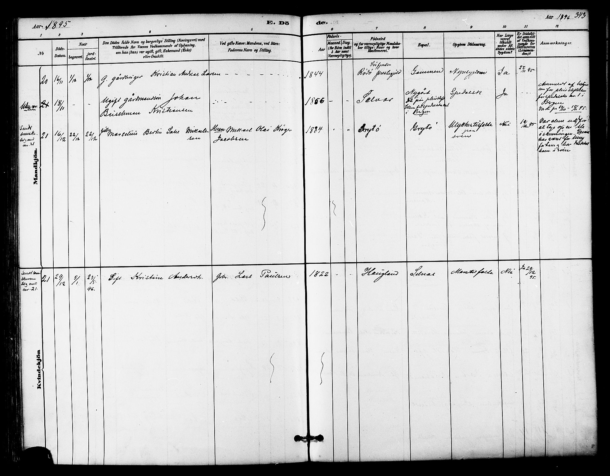 Ministerialprotokoller, klokkerbøker og fødselsregistre - Nordland, AV/SAT-A-1459/839/L0568: Parish register (official) no. 839A05, 1880-1902, p. 343