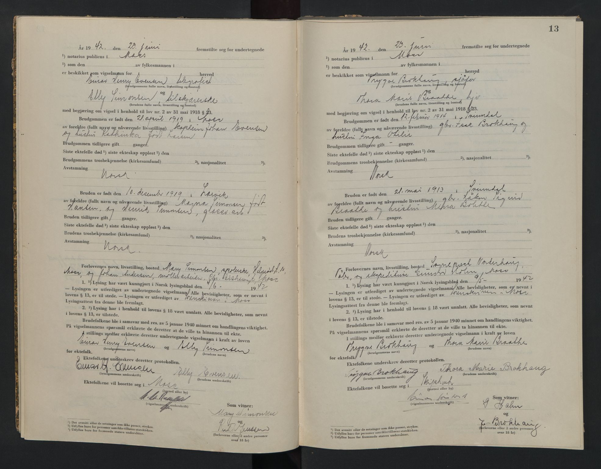 Moss sorenskriveri, AV/SAO-A-10168, 1942-1943, p. 13