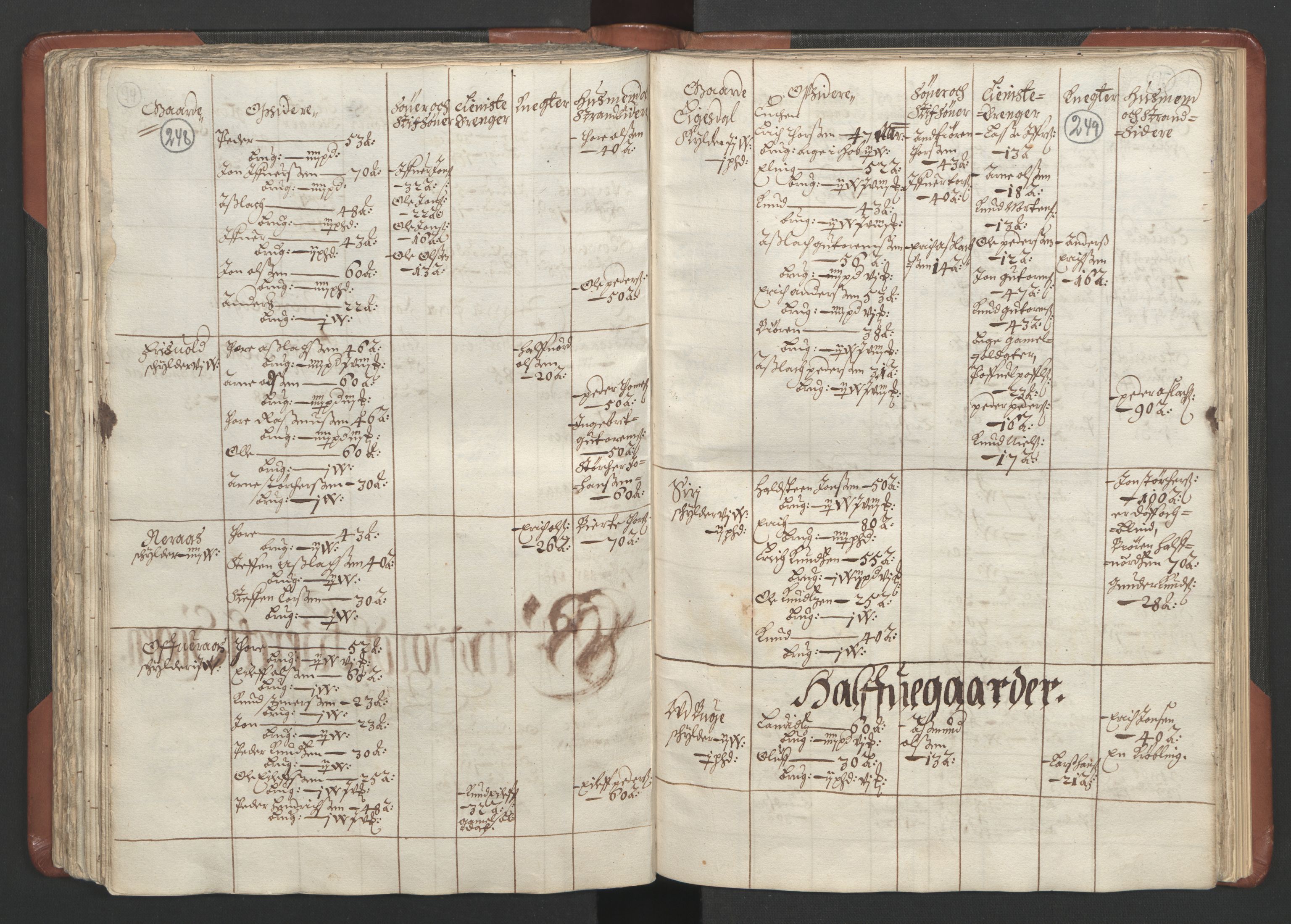 RA, Bailiff's Census 1664-1666, no. 16: Romsdal fogderi and Sunnmøre fogderi, 1664-1665, p. 248-249