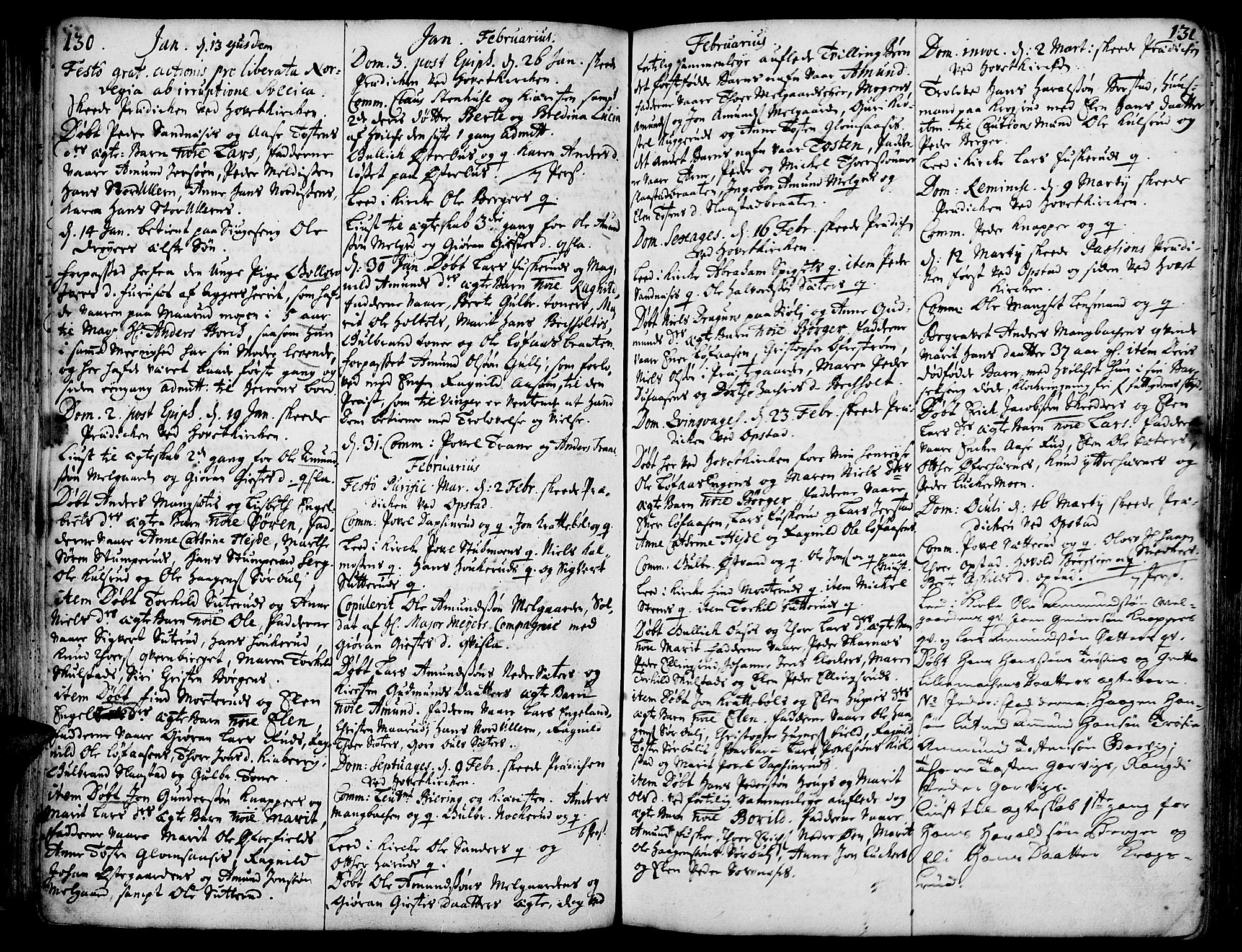 Strøm-Odalen prestekontor, SAH/PREST-028/H/Ha/Haa/L0002: Parish register (official) no. 2, 1716-1740, p. 130-131