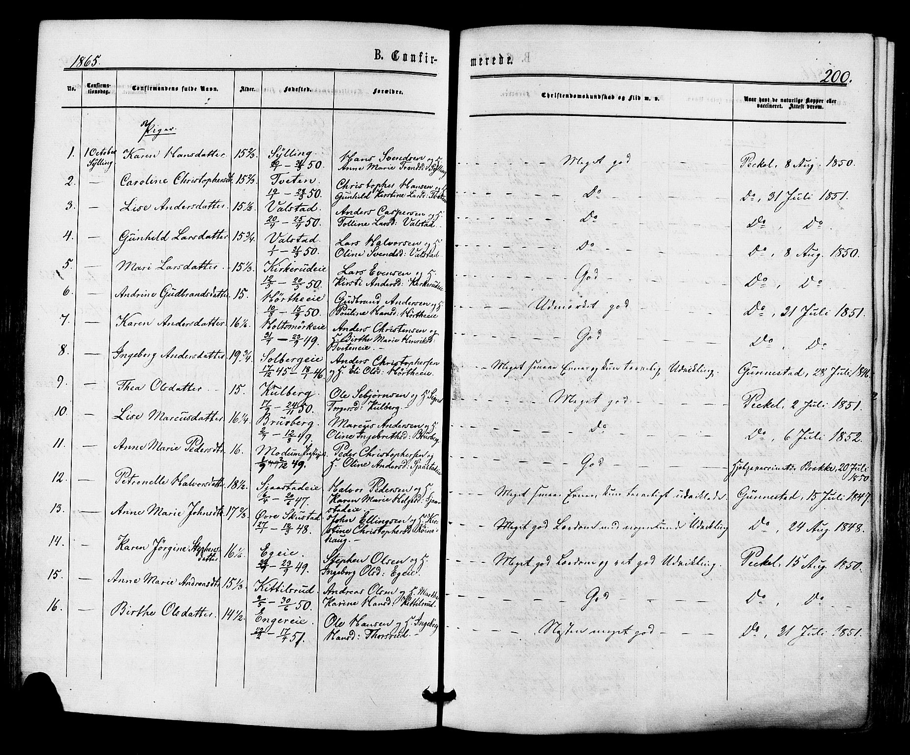 Lier kirkebøker, AV/SAKO-A-230/F/Fa/L0013: Parish register (official) no. I 13, 1865-1874, p. 200