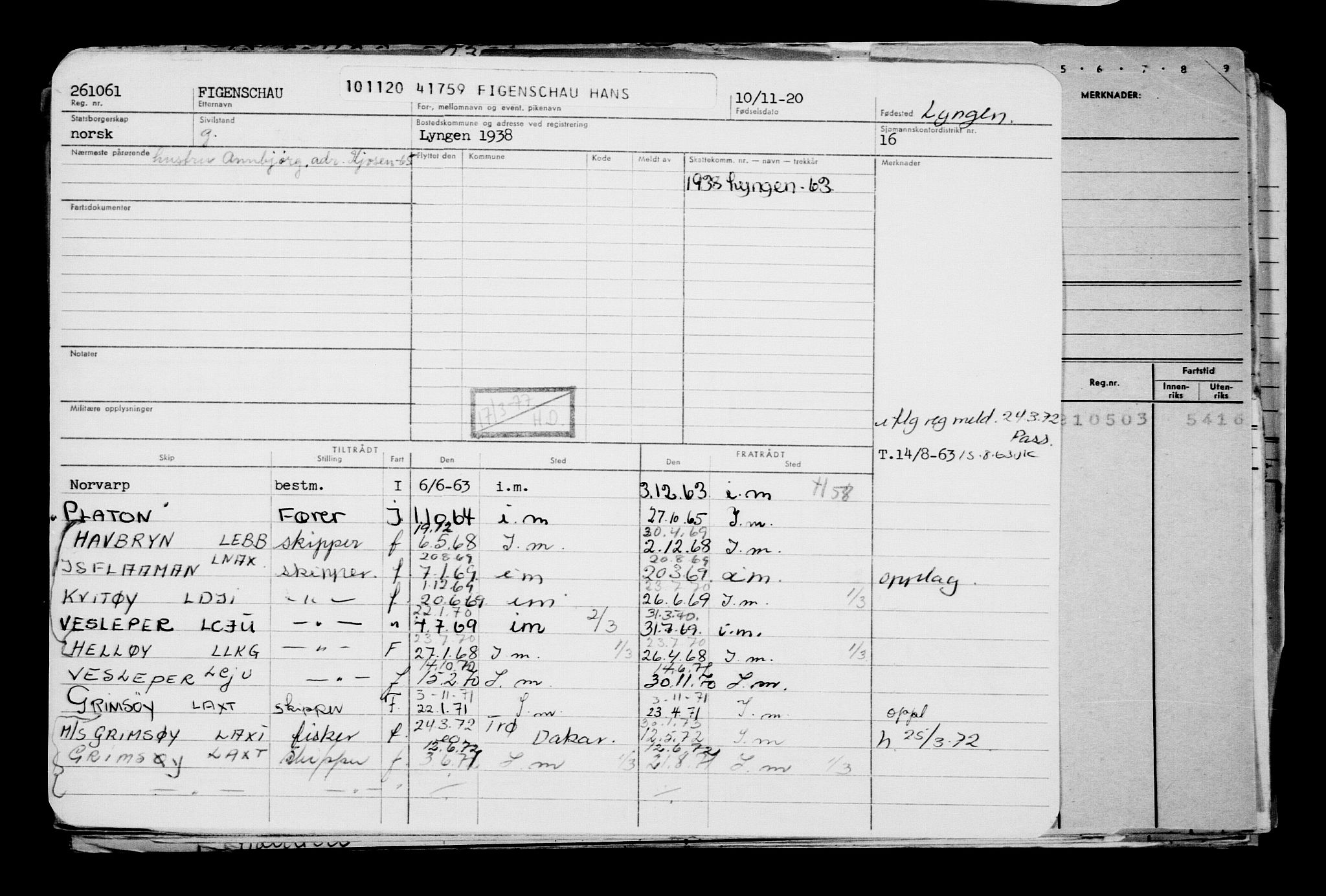 Direktoratet for sjømenn, AV/RA-S-3545/G/Gb/L0187: Hovedkort, 1920, p. 230