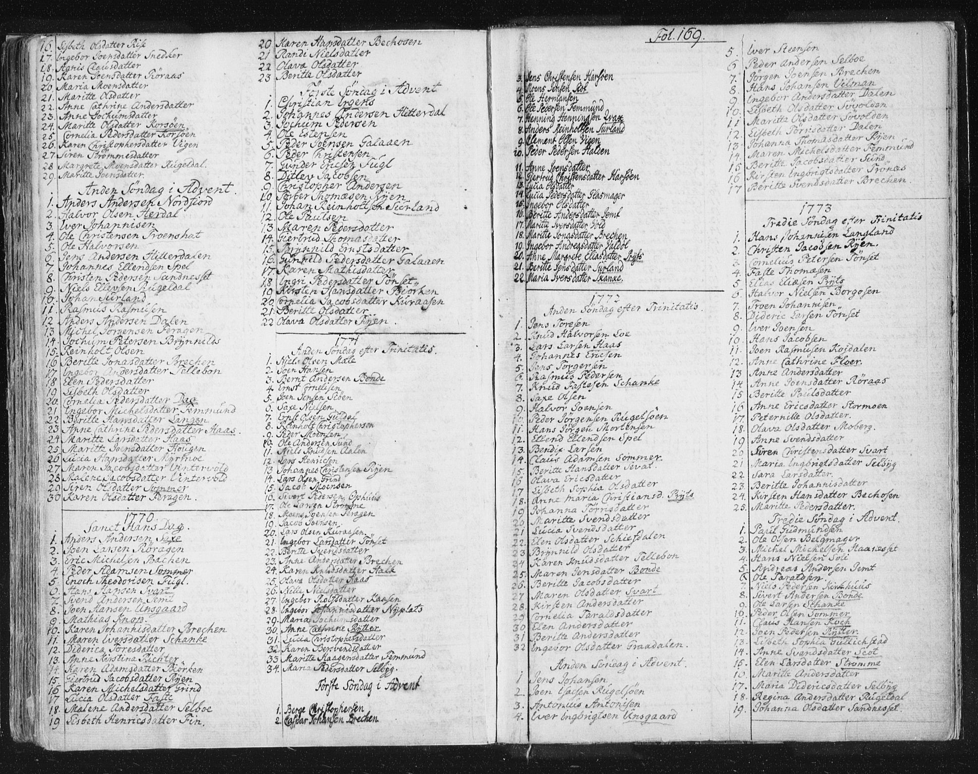 Ministerialprotokoller, klokkerbøker og fødselsregistre - Sør-Trøndelag, SAT/A-1456/681/L0926: Parish register (official) no. 681A04, 1767-1797, p. 169