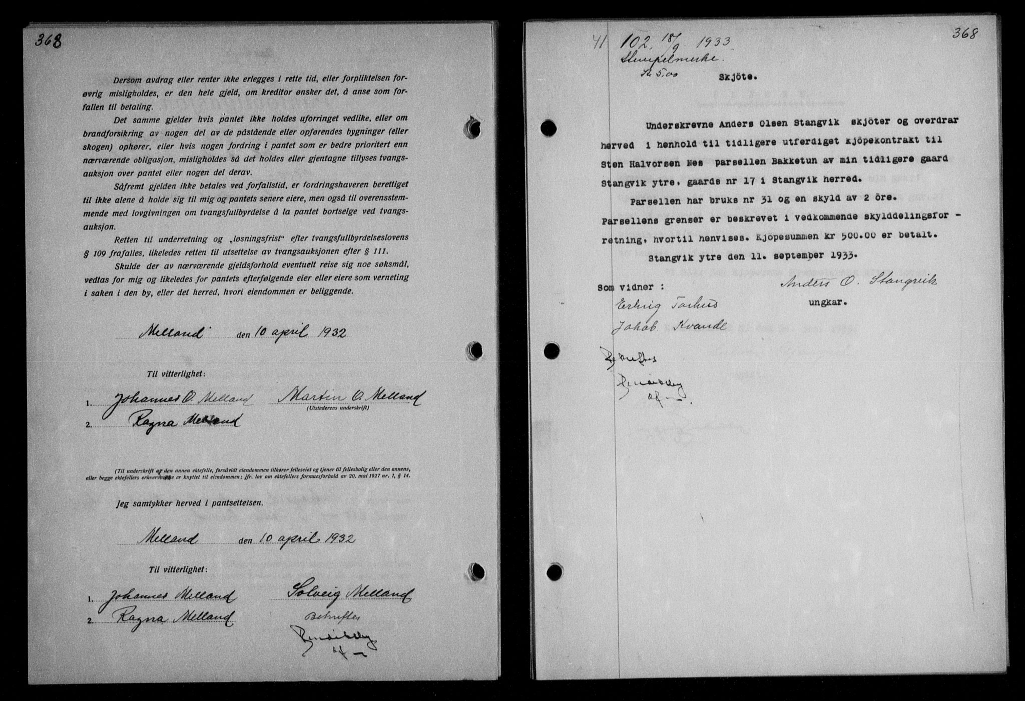 Nordmøre sorenskriveri, AV/SAT-A-4132/1/2/2Ca/L0079: Mortgage book no. 69, 1933-1933, Deed date: 18.09.1933