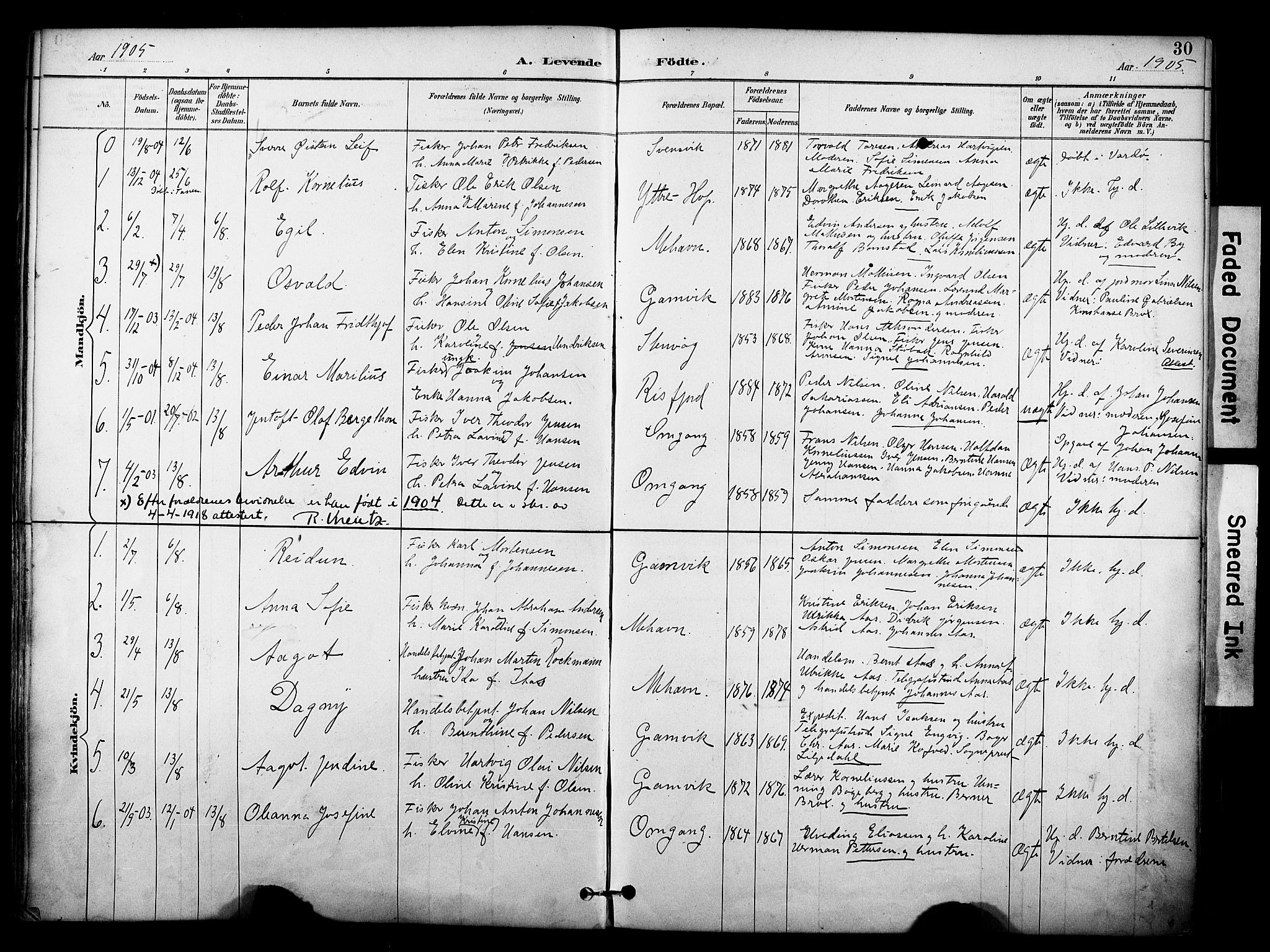 Tana sokneprestkontor, SATØ/S-1334/H/Ha/L0006kirke: Parish register (official) no. 6, 1892-1908, p. 30