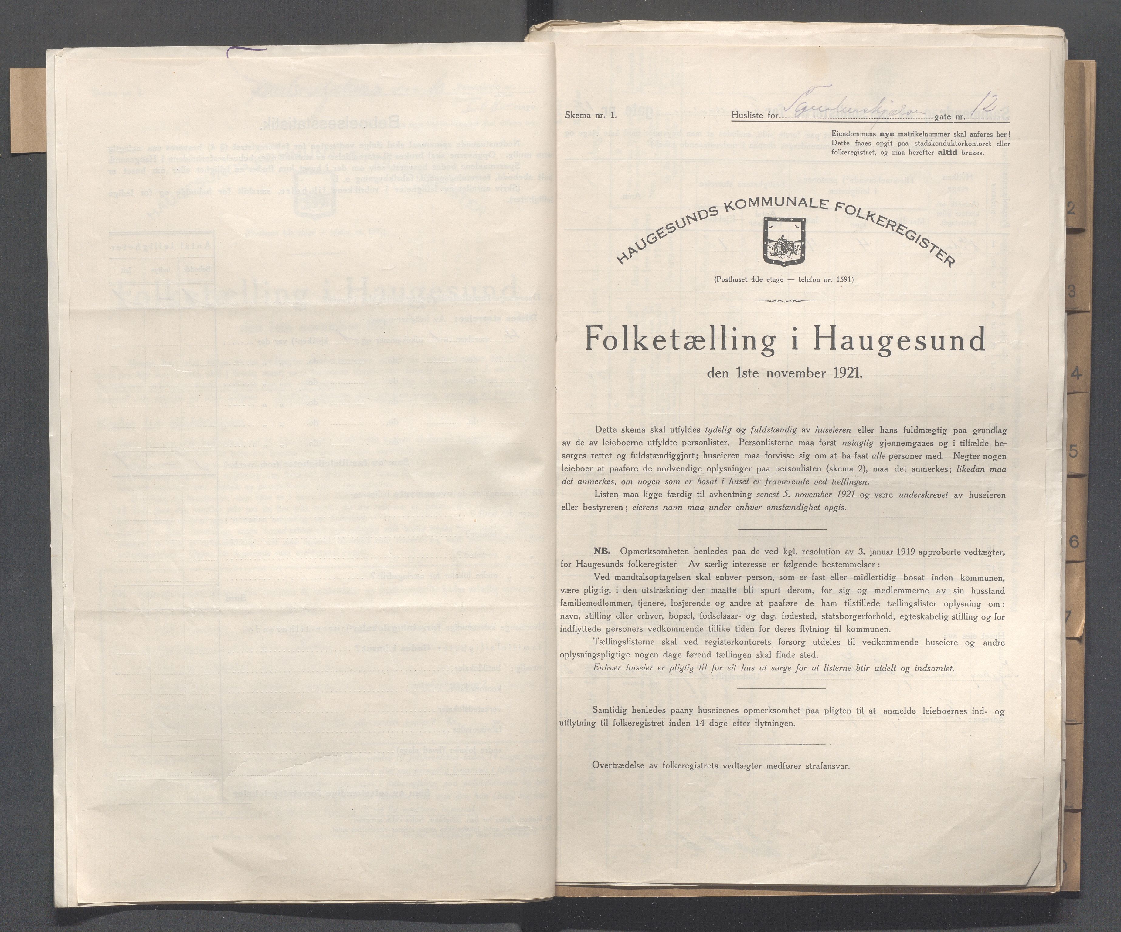 IKAR, Local census 1.11.1921 for Haugesund, 1921, p. 5388