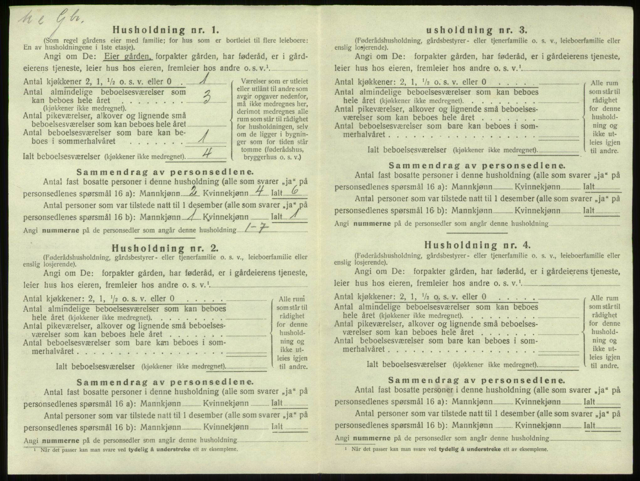 SAB, 1920 census for Hamre, 1920, p. 715